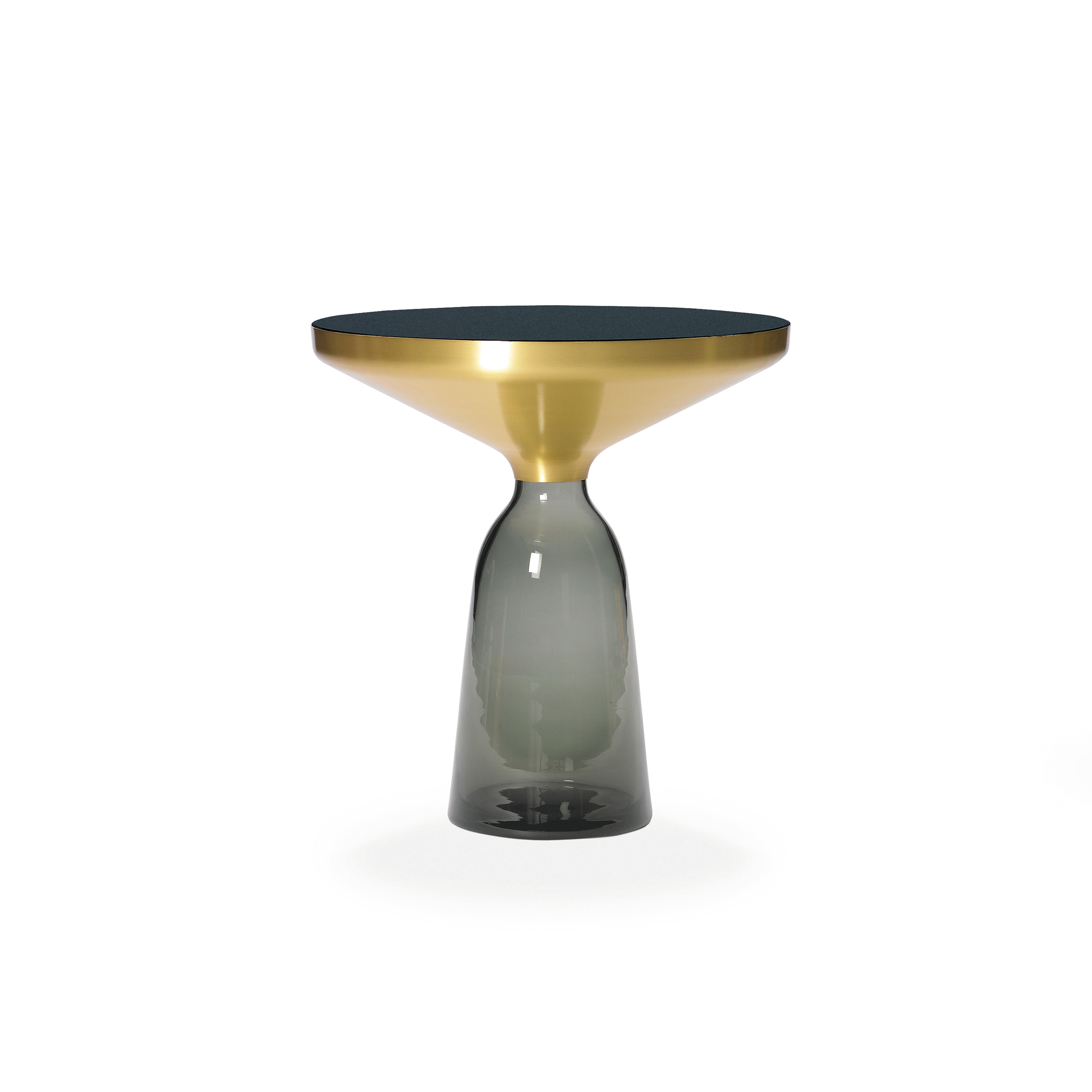 Bell Side Table brass-glass-grey