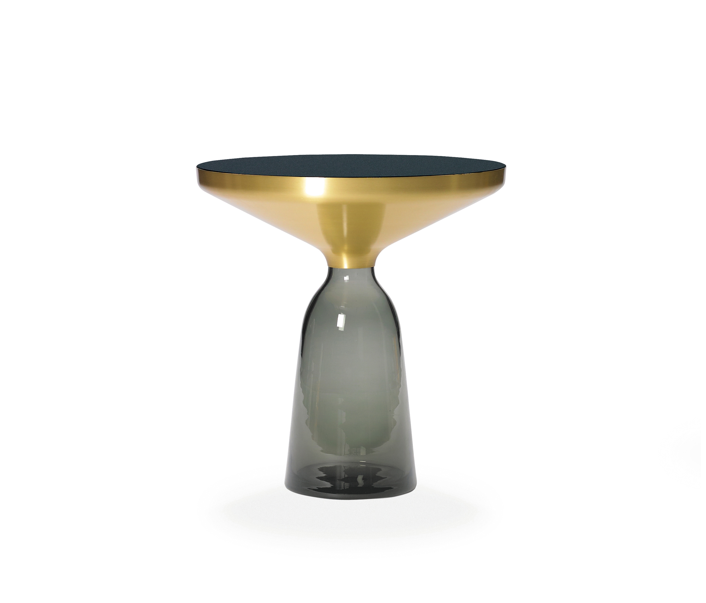 Display product Bell Side Table brass-glass-grey from manufacturer ClassiCon