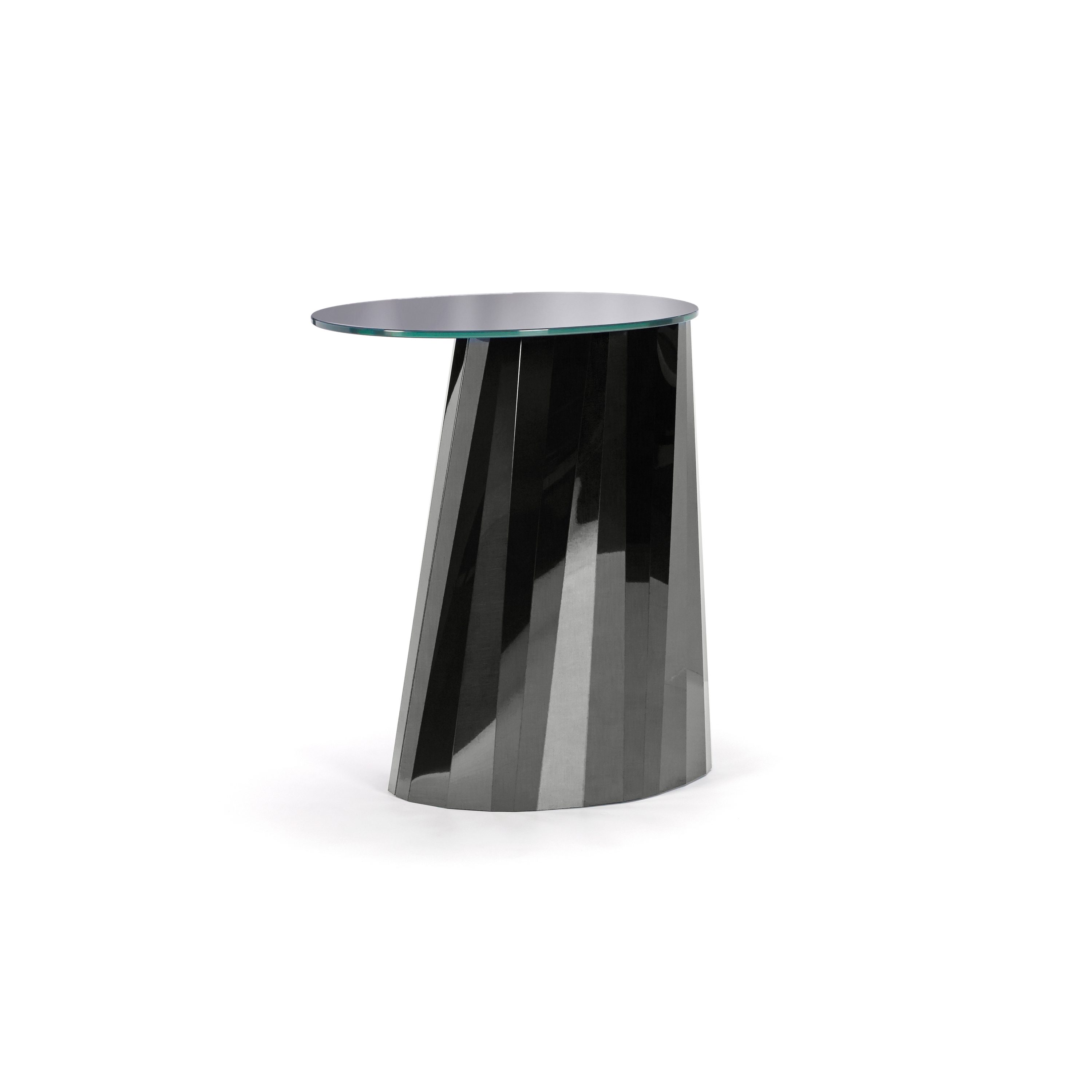 Pli Side Table High Black Glossy
