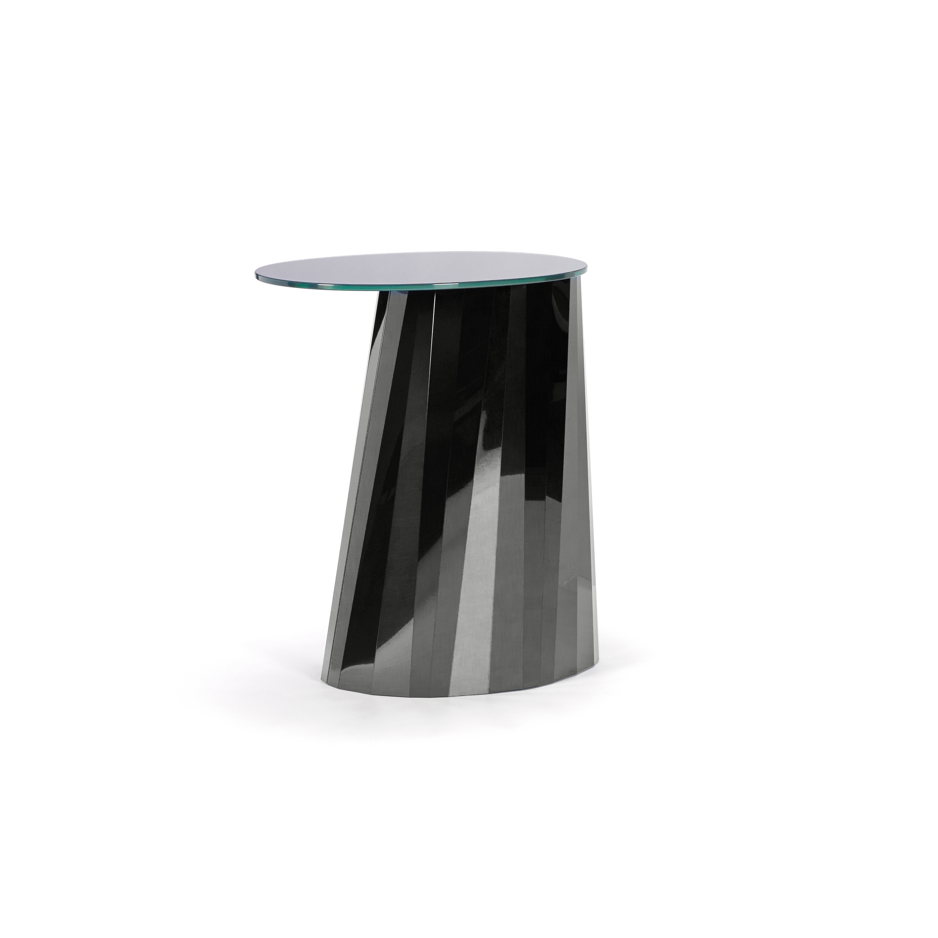 Pli Side Table High Black Satin