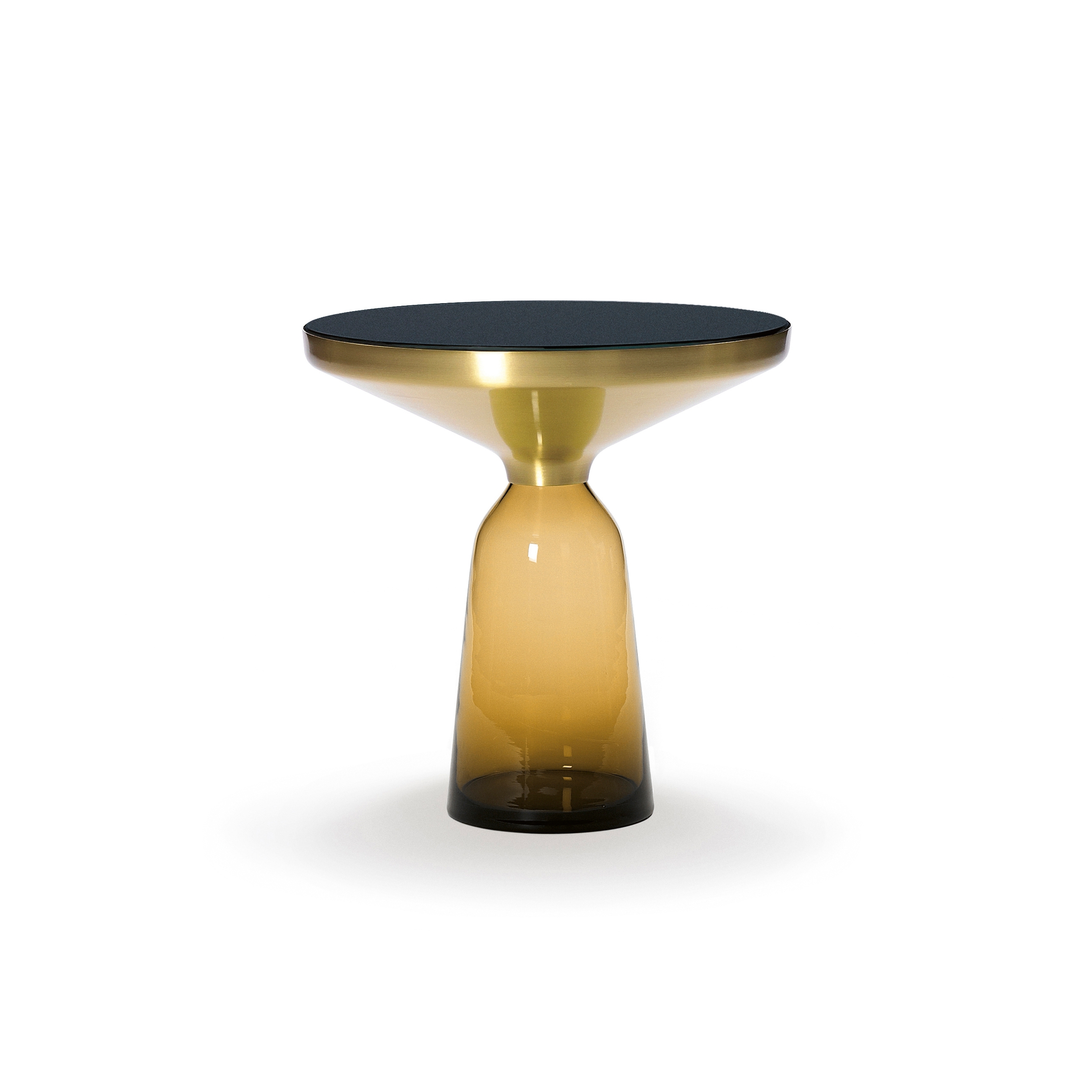 Bell Side Table brass-glass-orange