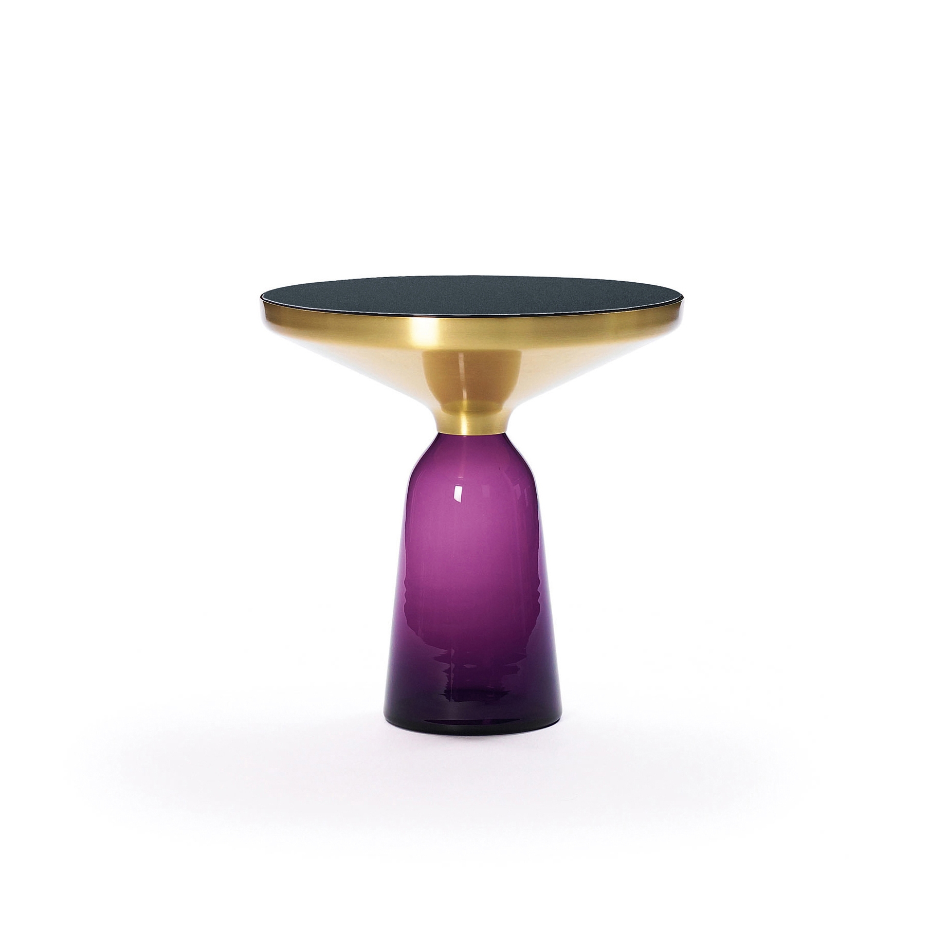 Bell Side Table brass-glass-violett