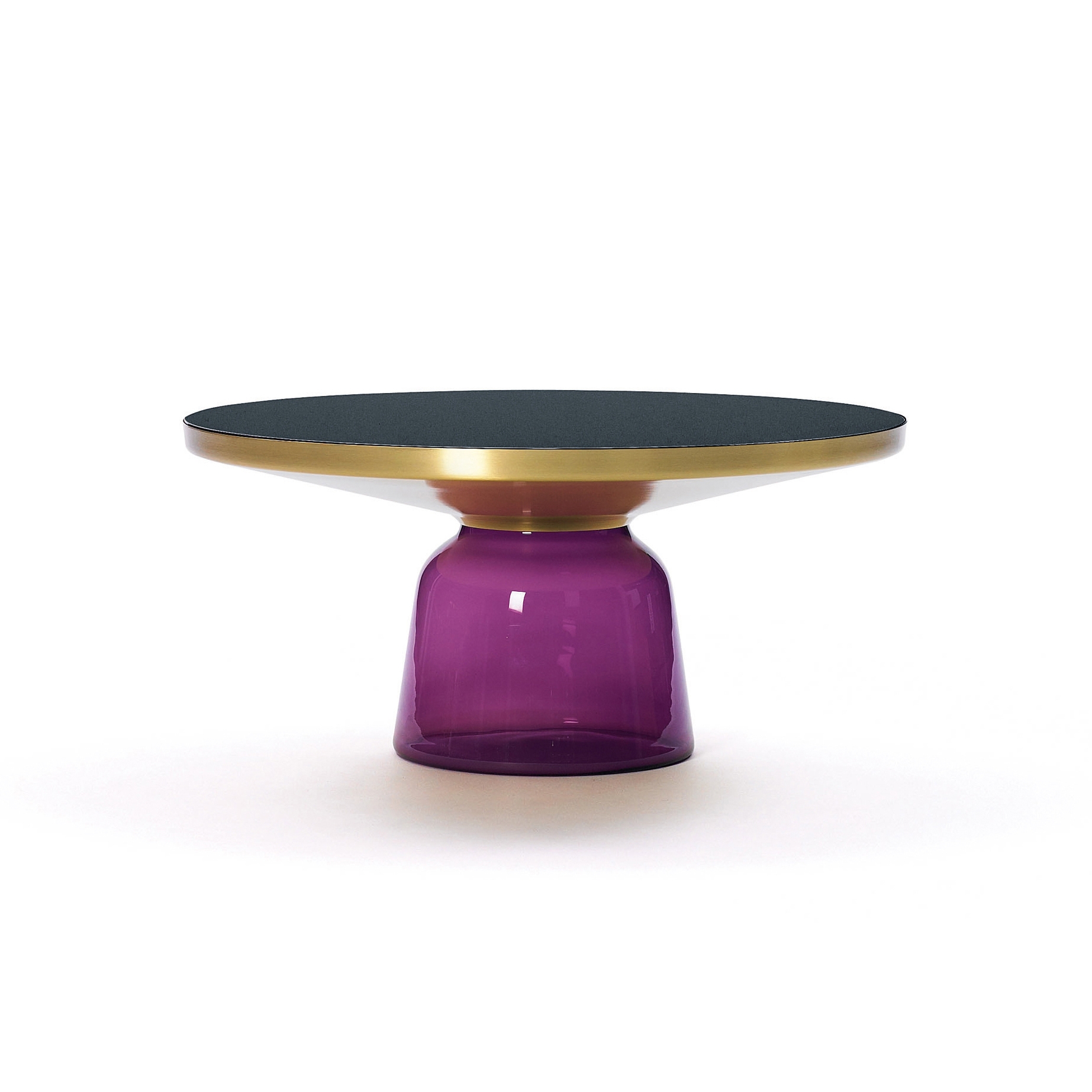 Bell Coffee Table brass-glass-violett