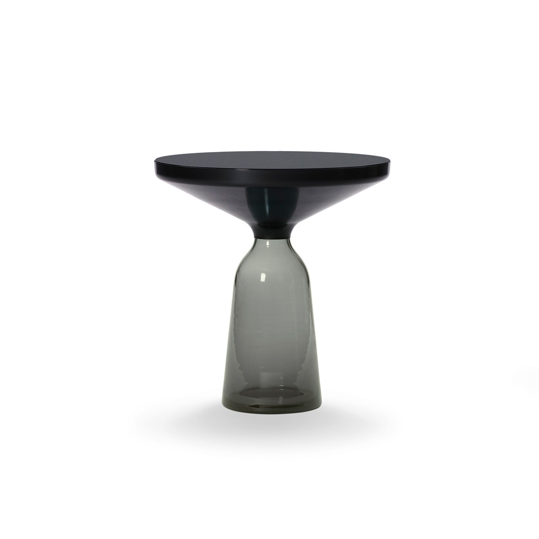 Bell Side Table steel-glass-grey