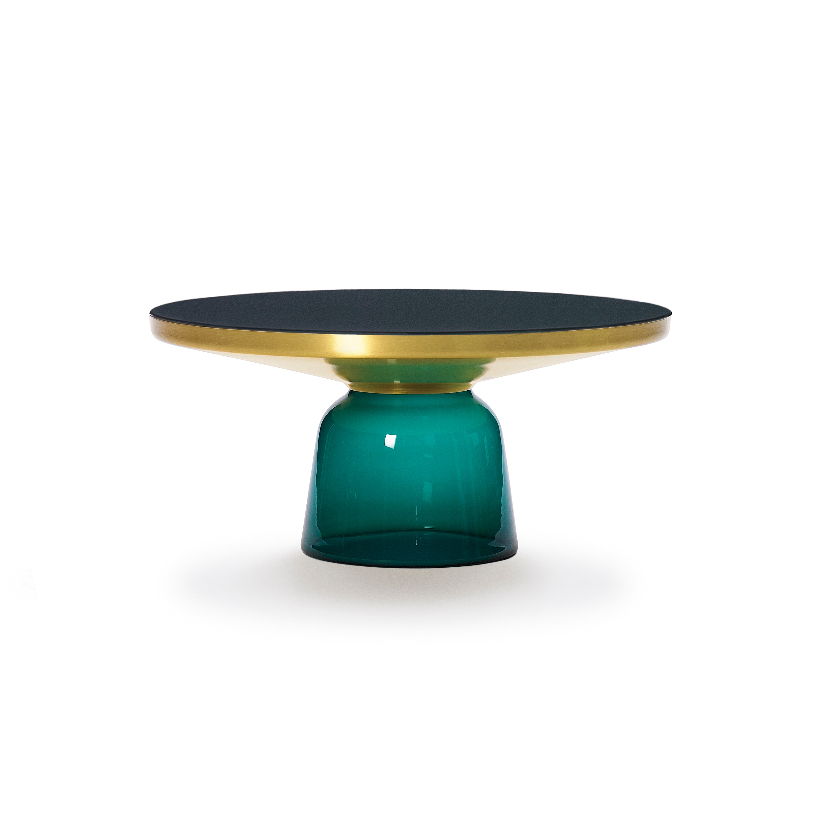Bell Coffee Table brass-glass-green