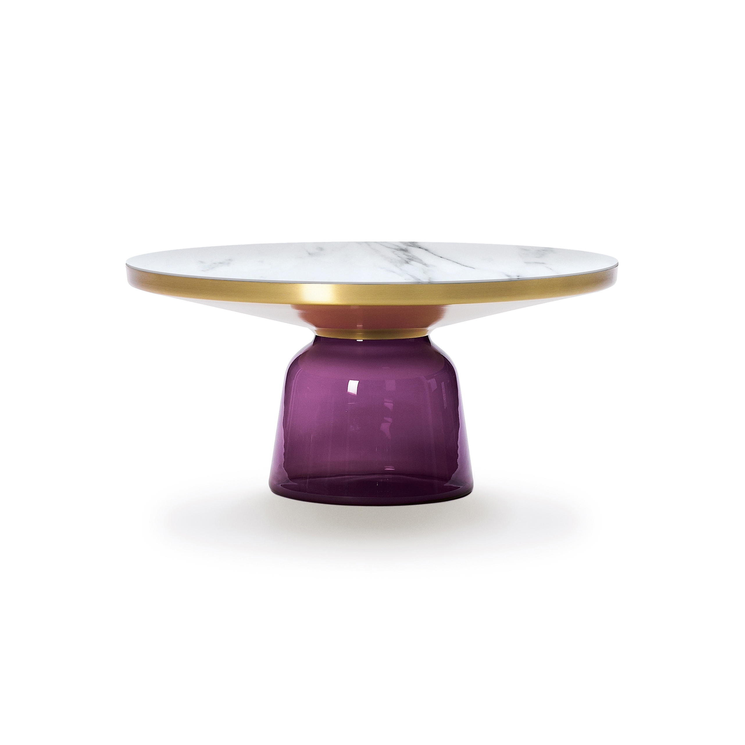 Display product Bell Coffee Table brass-marble-violet from manufacturer ClassiCon