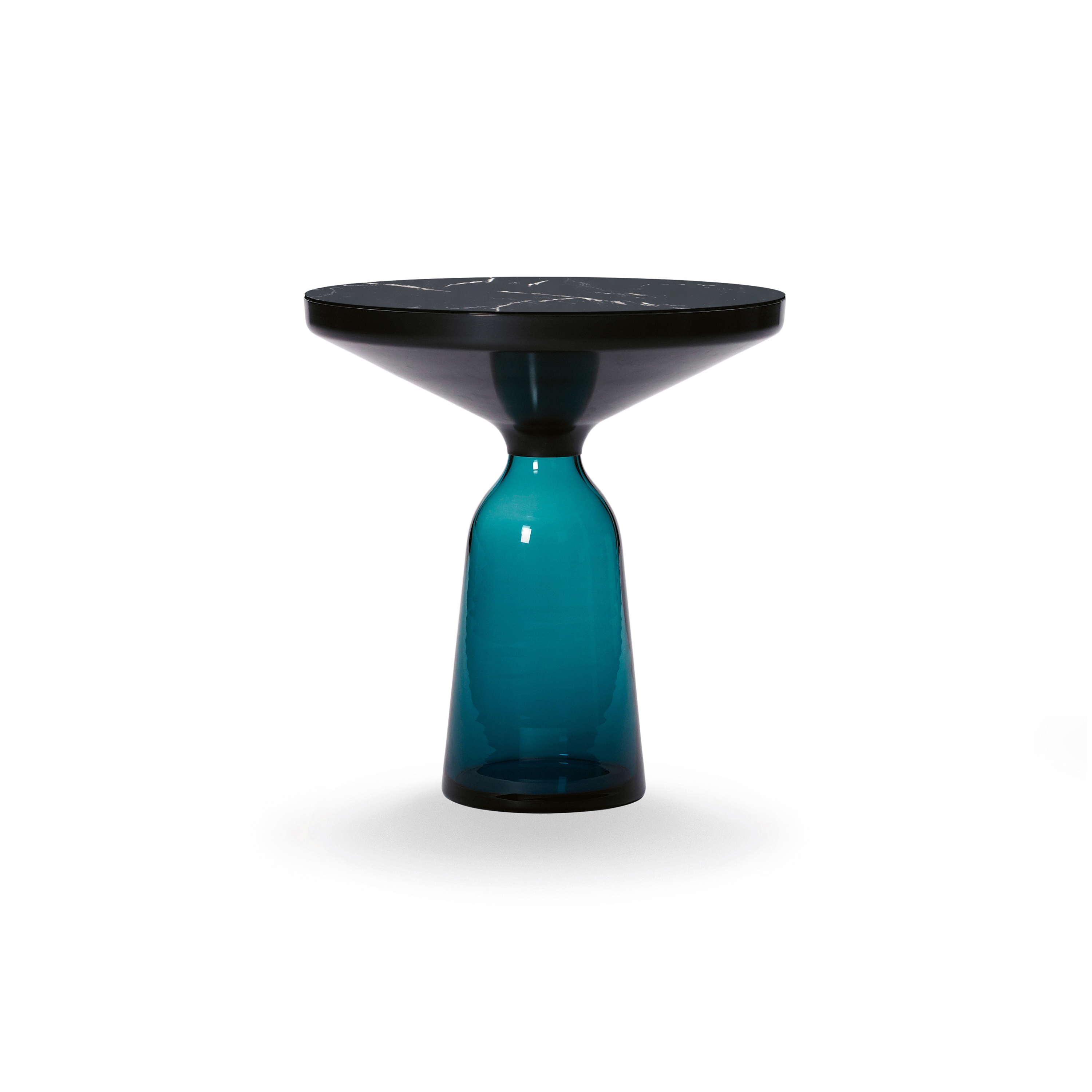 Bell Side Table steel-marble-blue