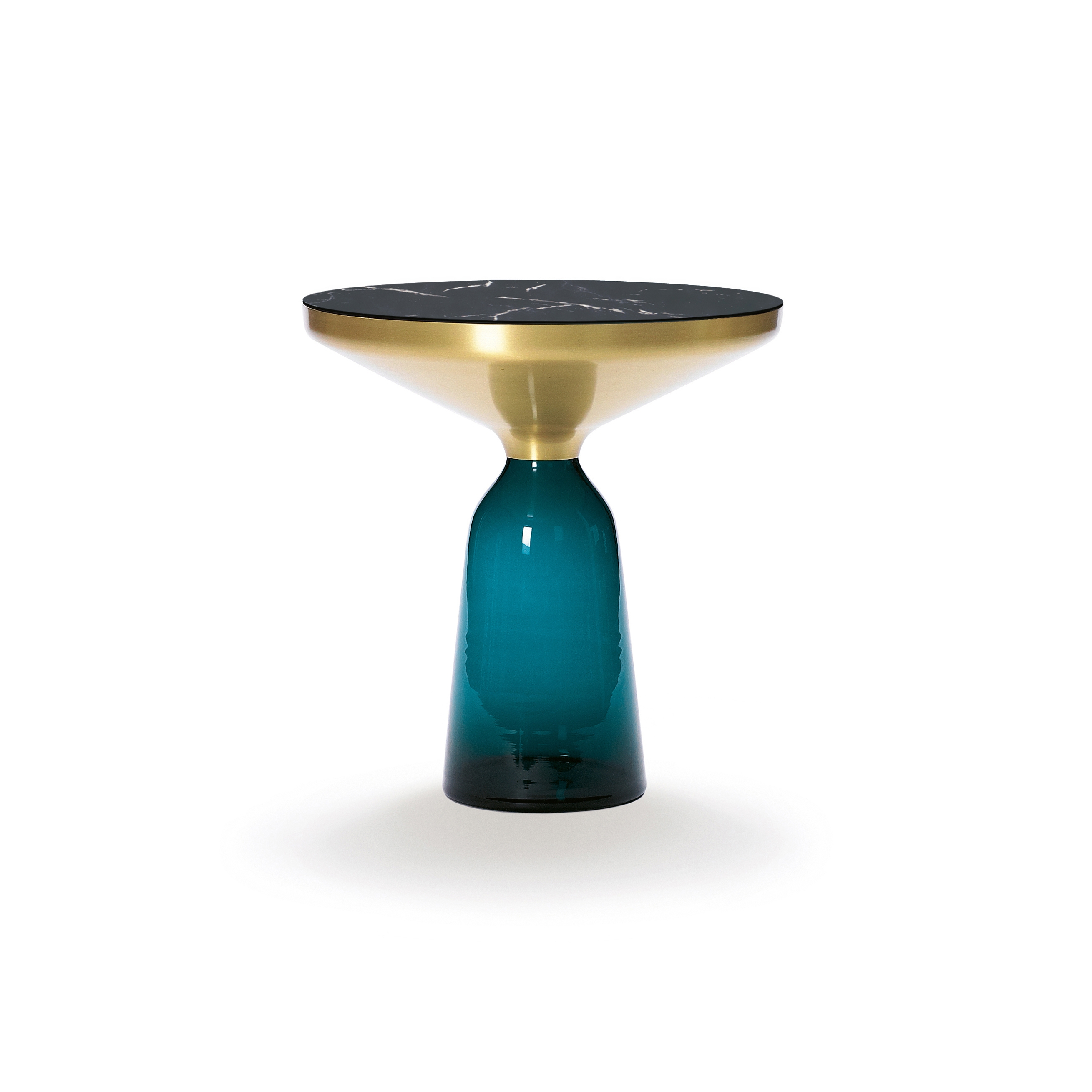 Bell Side Table brass-marble-blue