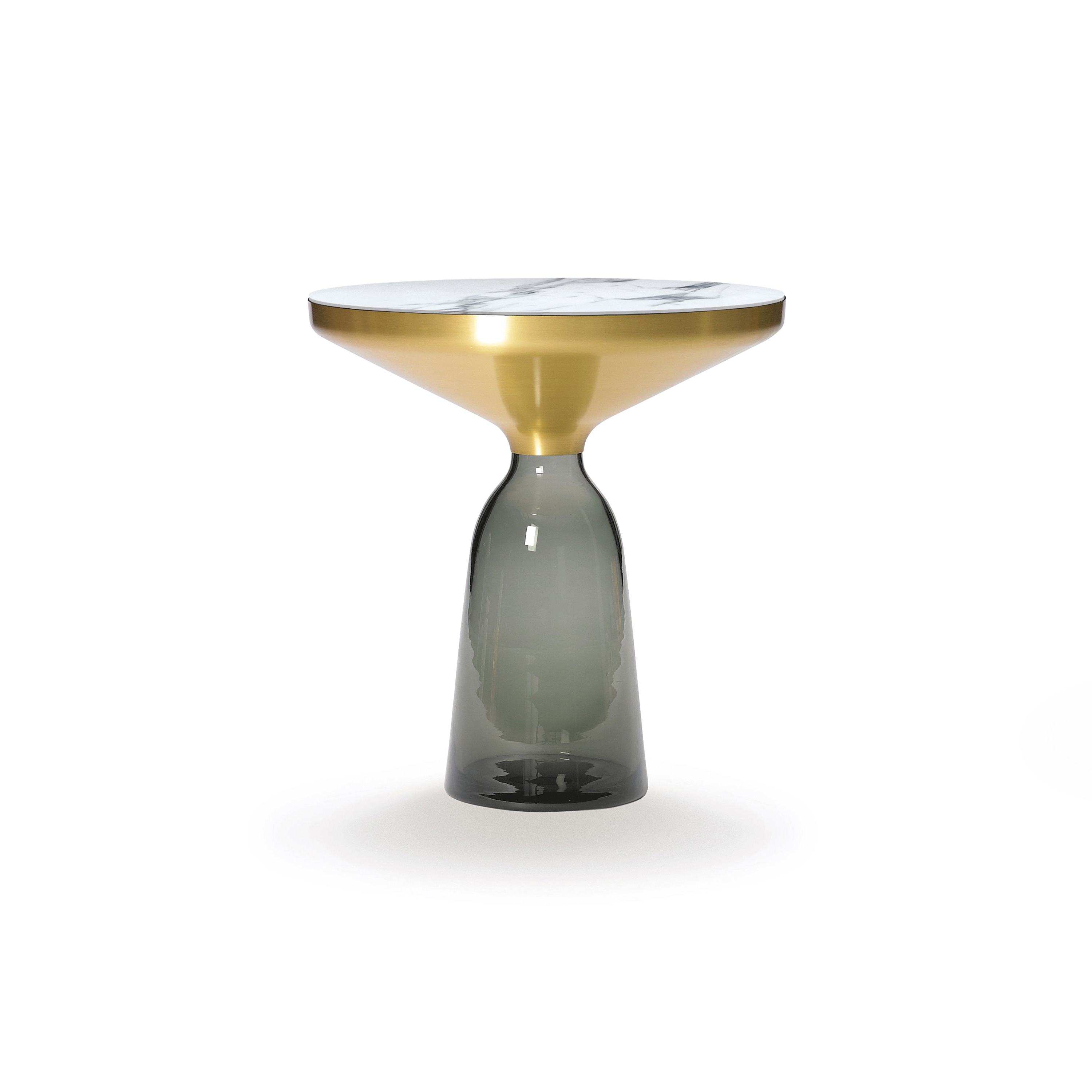 Bell Side Table brass-marble-grey