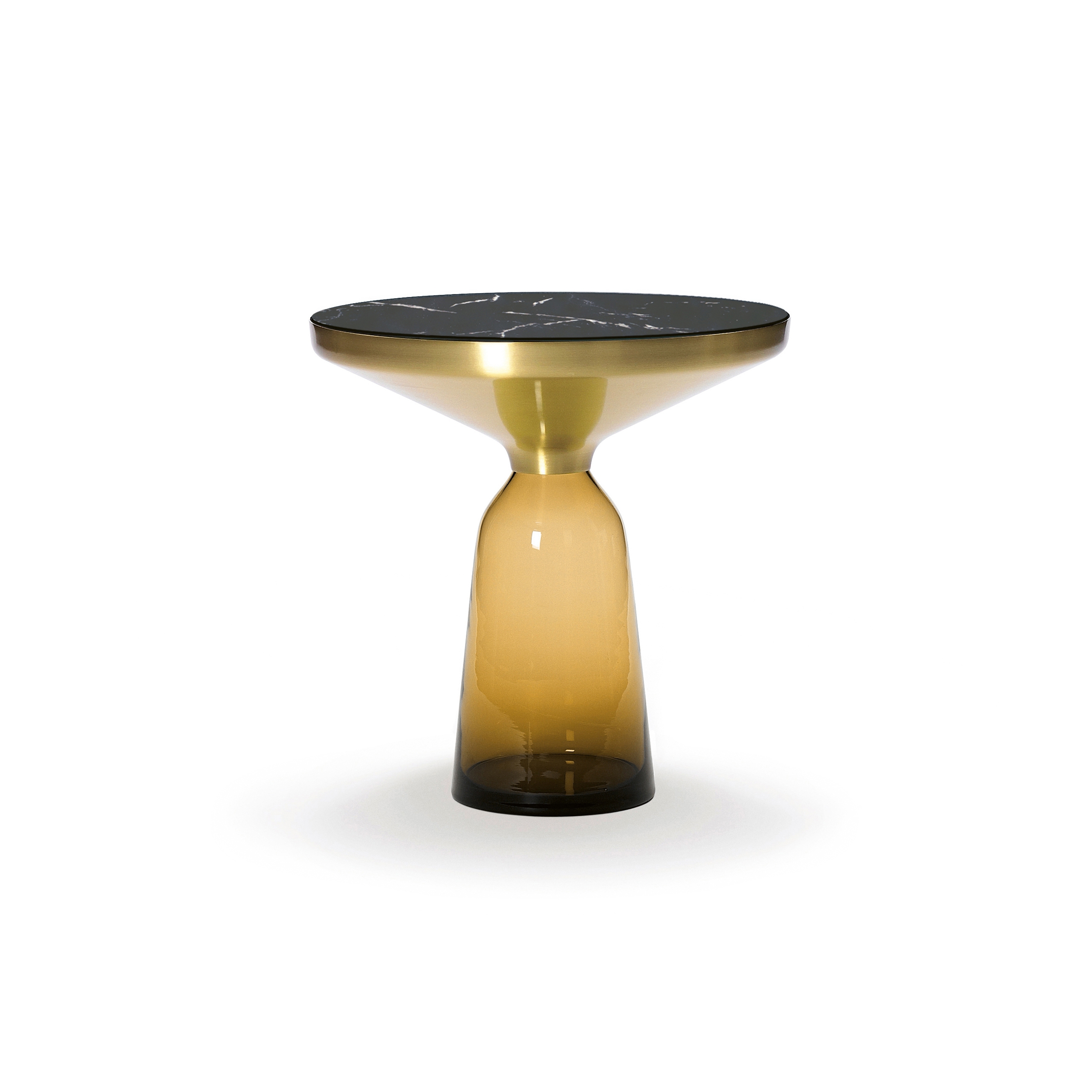 Bell Side Table brass-marble-orange