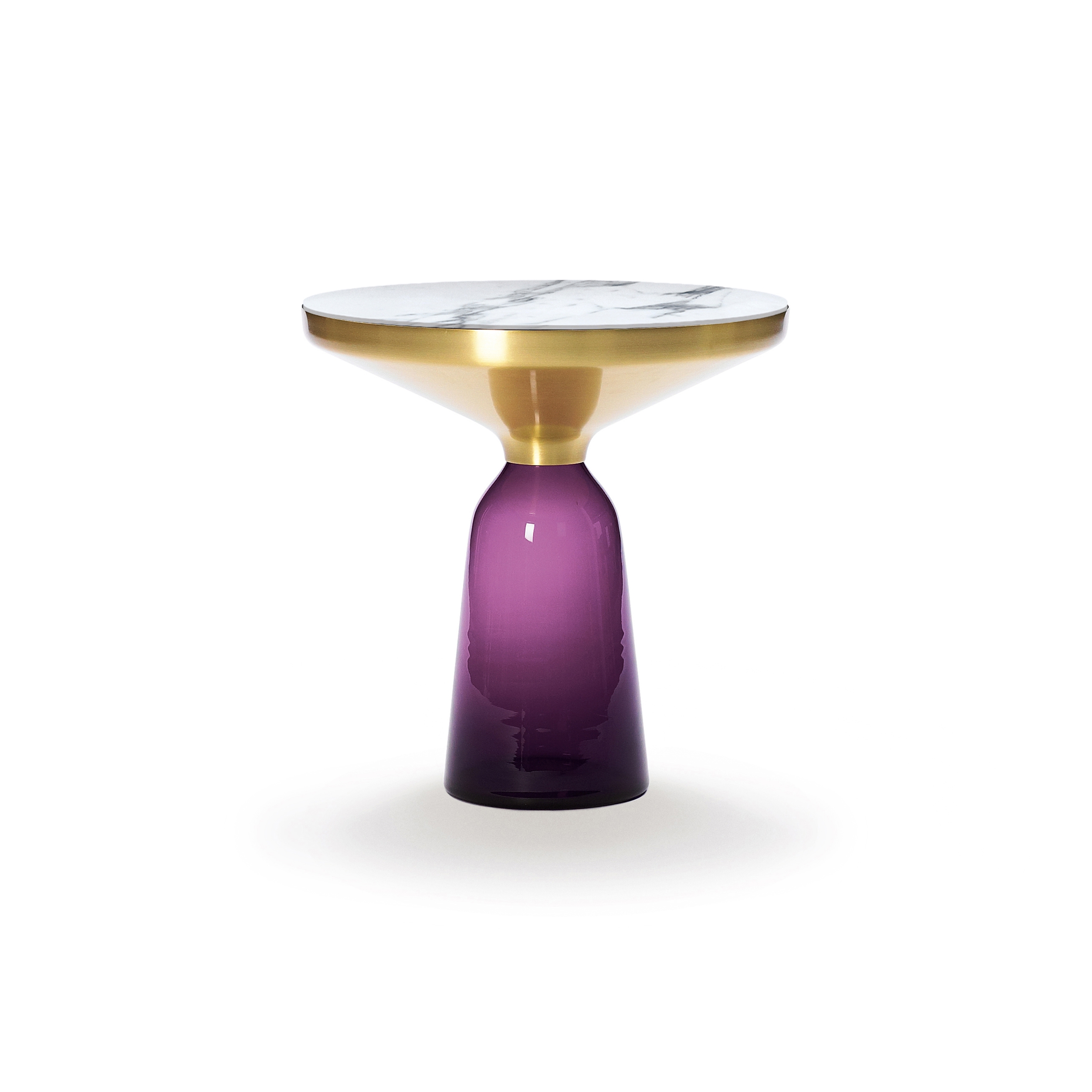 Bell Side Table brass-marble-violet