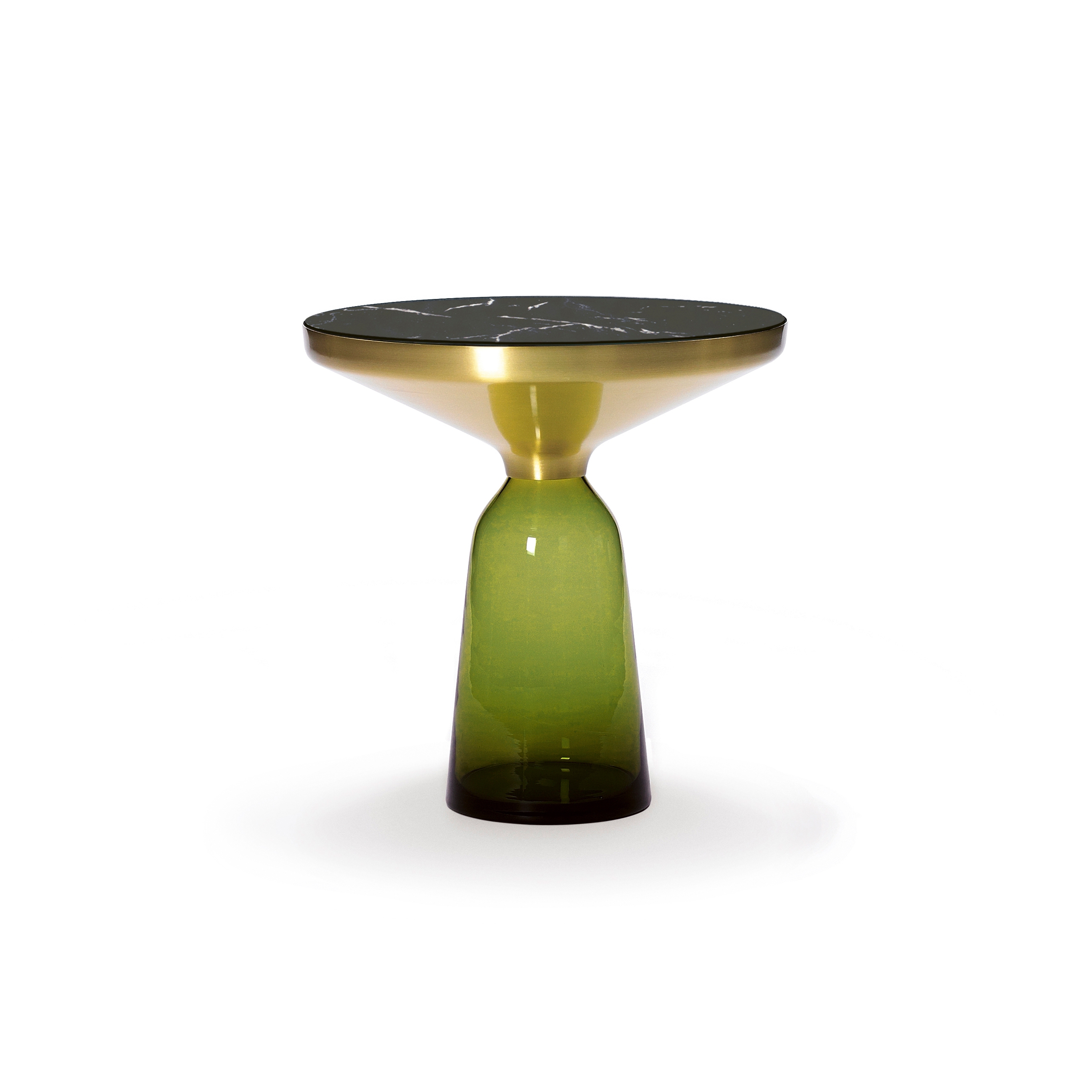 Bell Side Table brass-marble-olive