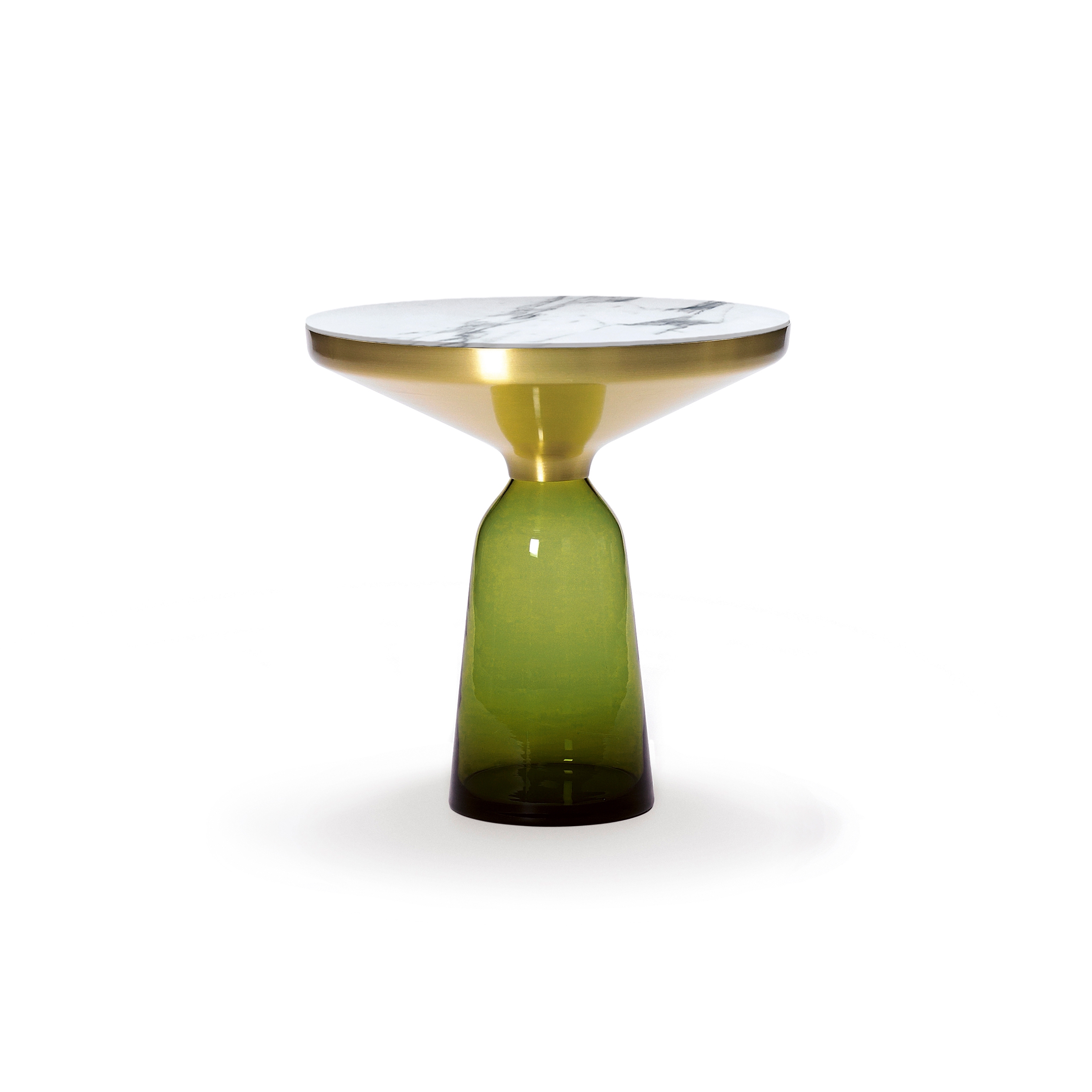 Display product Bell Side Table brass-marble-olive from manufacturer ClassiCon