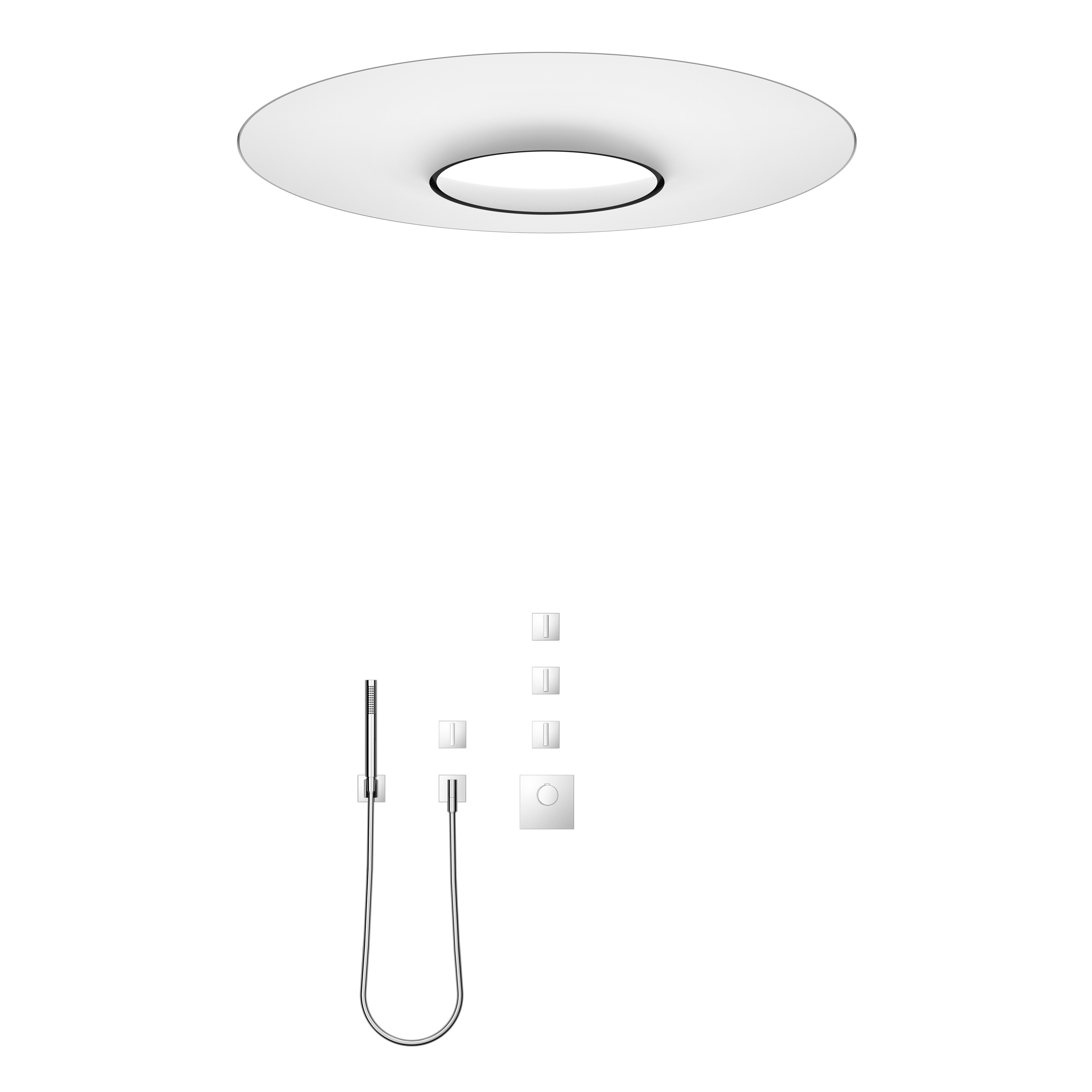 Mostrar el producto Duchas Wellness | AQUAMOON Panel de lluvia con xTool con juego de ducha de mano del fabricante Dornbracht