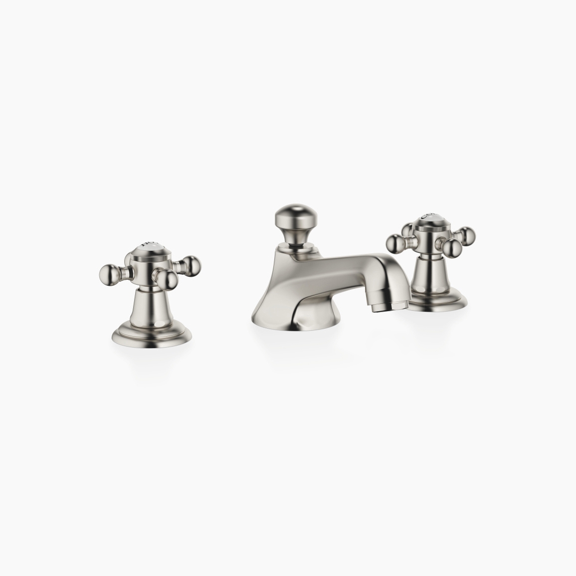 Madison - Batteria tre fori lavabo con piletta - platinato opaco