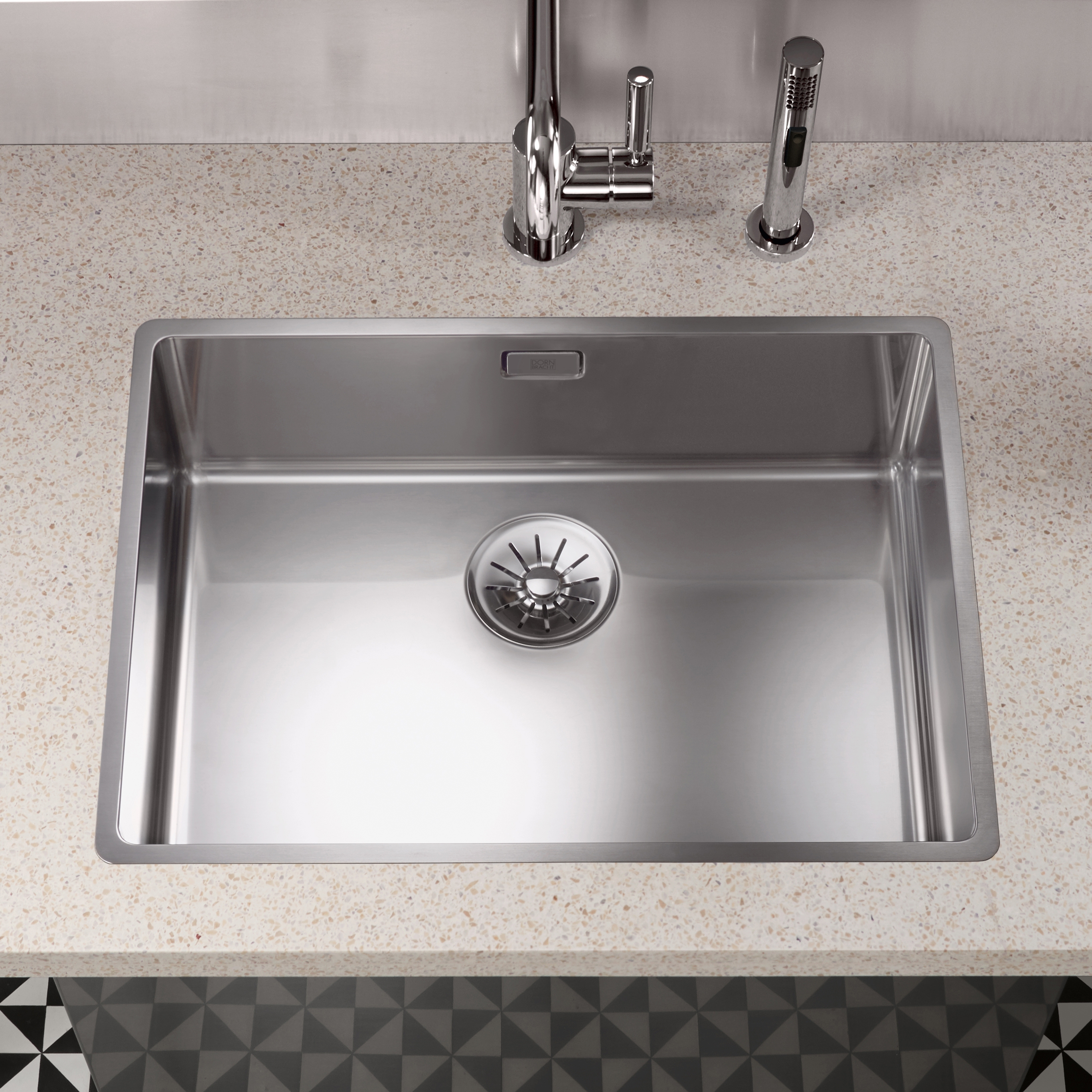 Display product Polished stainless-steel kitchen sink from manufacturer Dornbracht