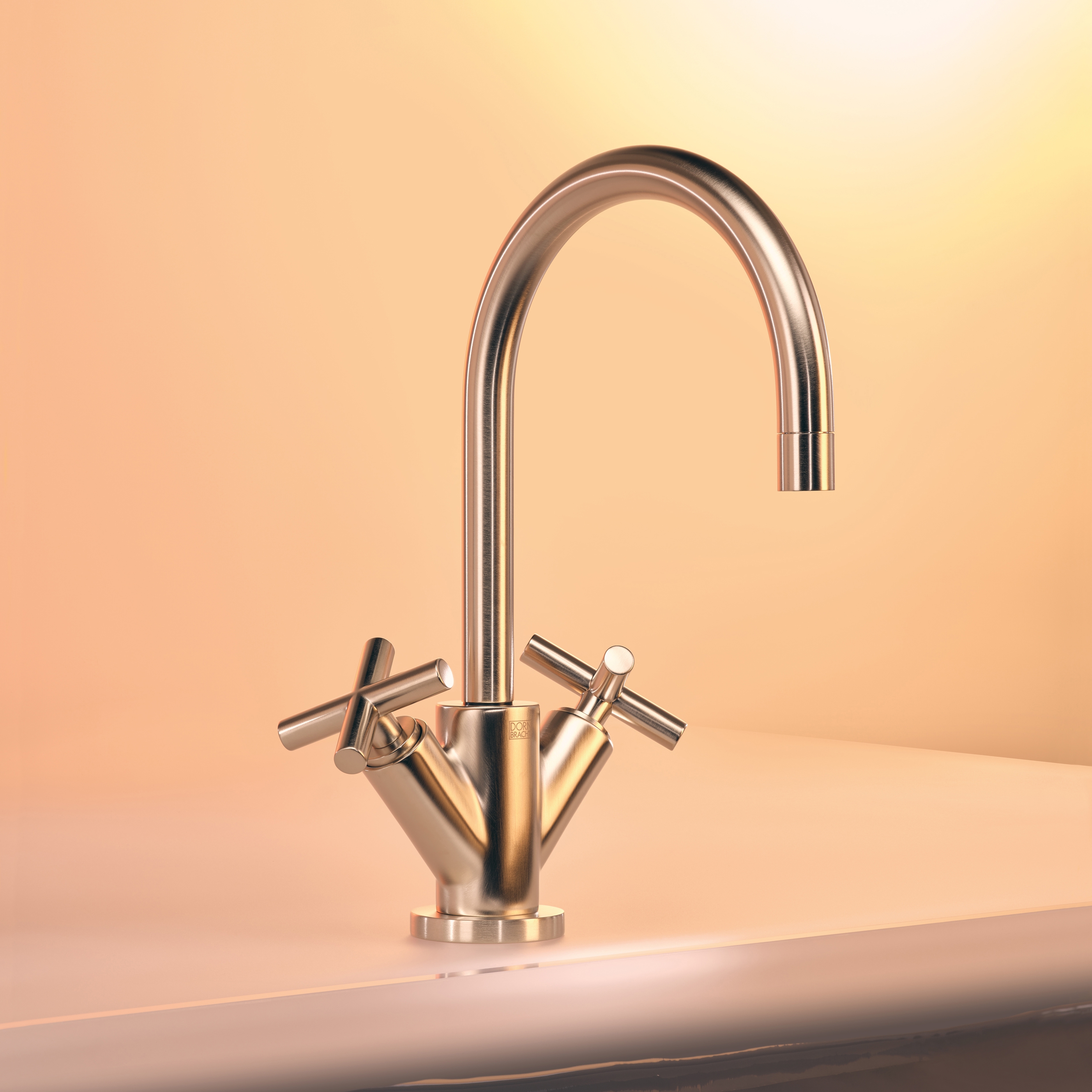 Display product Tara. - Single-hole basin mixer with pop-up waste - Champagne (22kt) from manufacturer Dornbracht