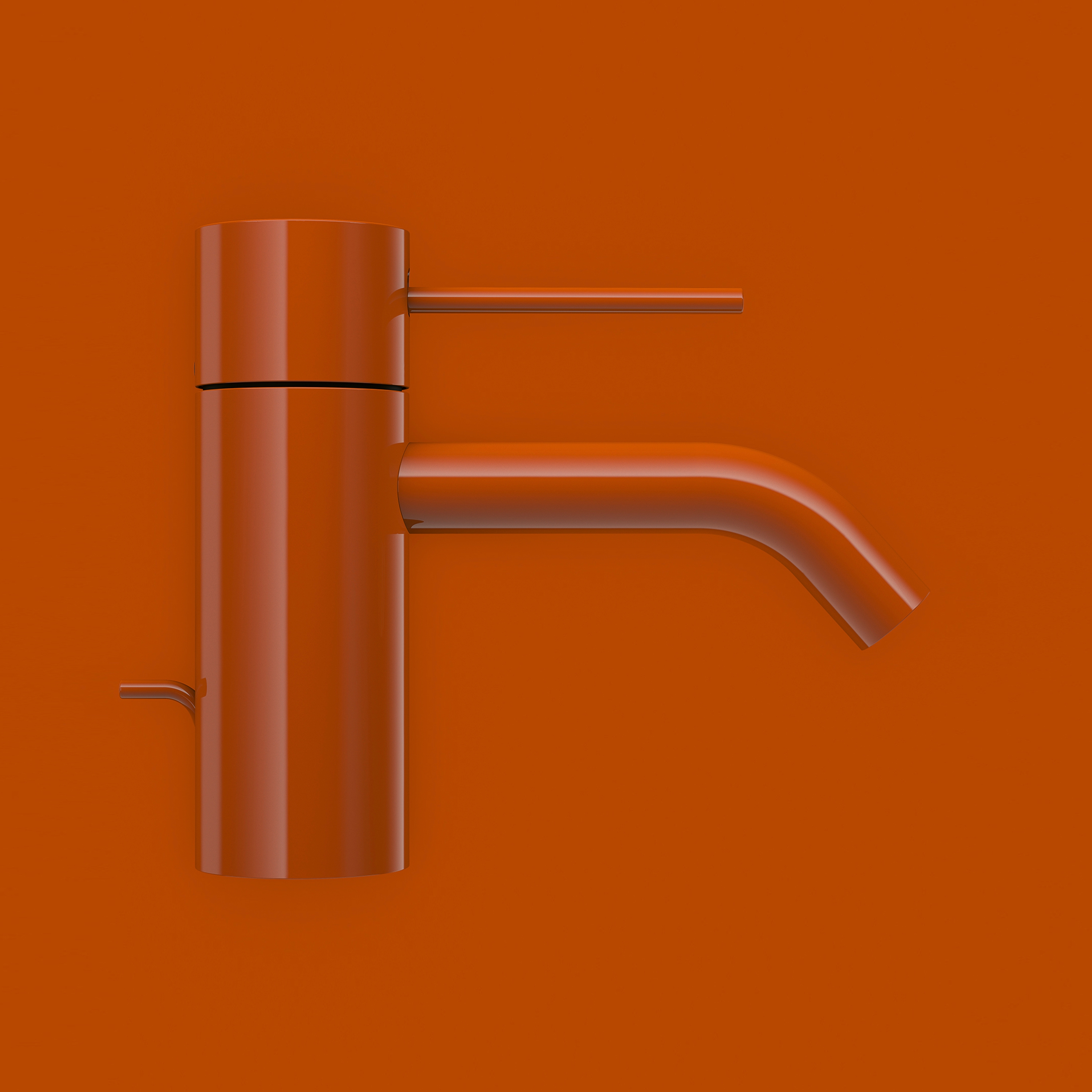 Meta - Single-lever basin mixer with pop-up waste - orange