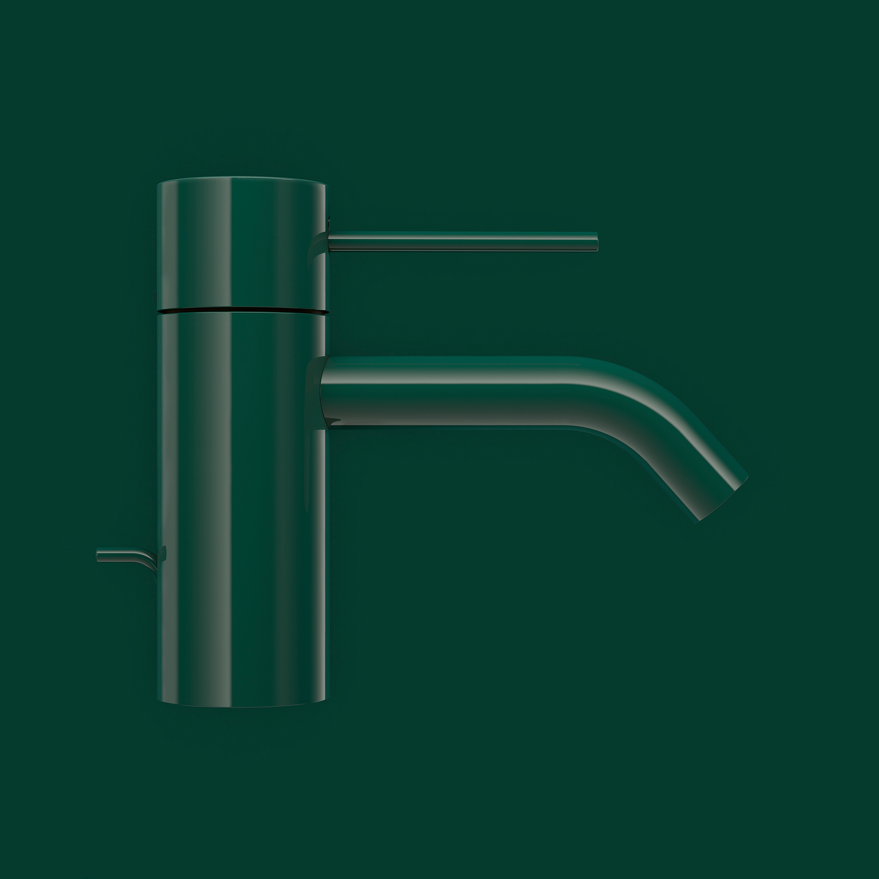 Meta - Single-lever basin mixer with pop-up waste - dark green