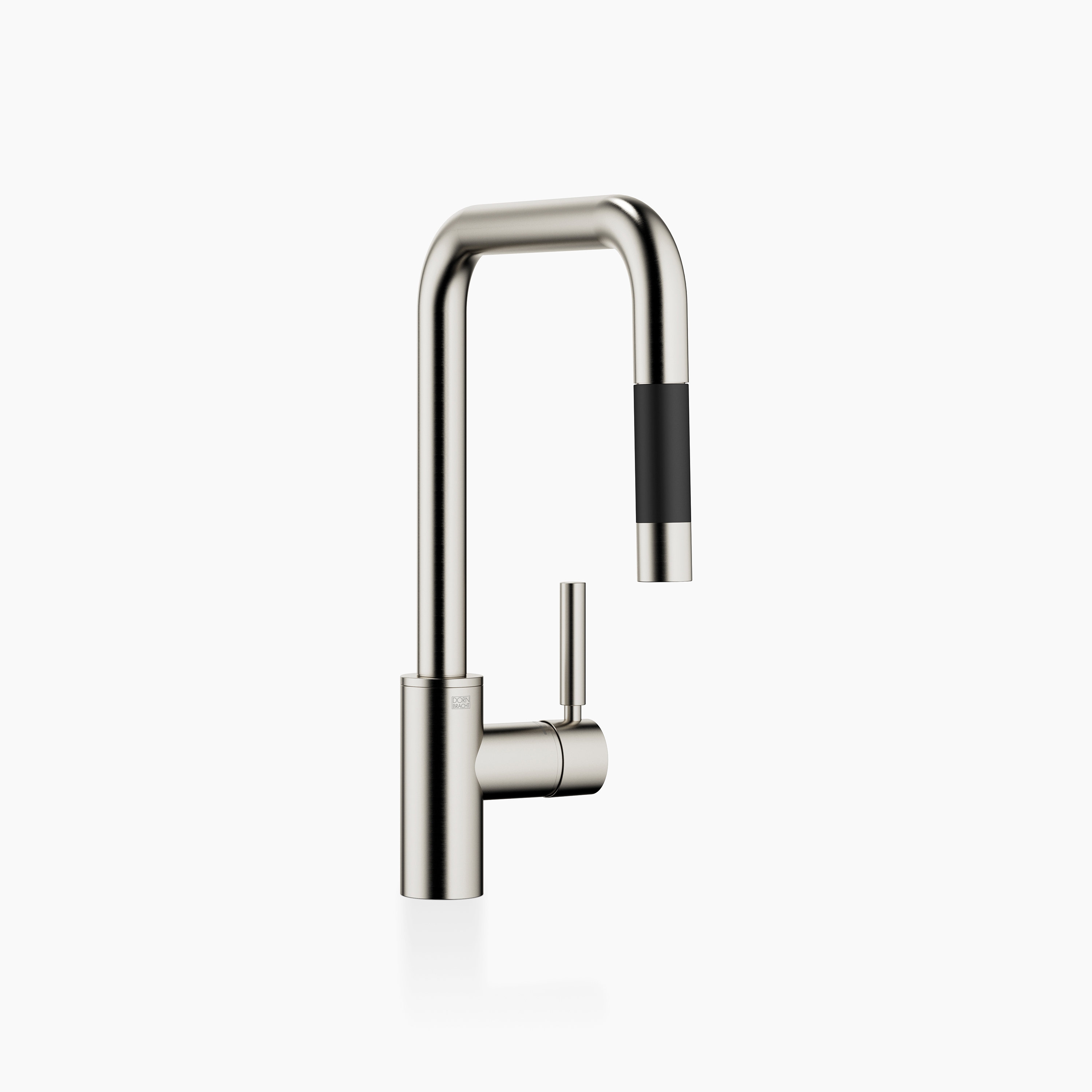 META SQUARE - Single-lever mixer Pull-down with spray function - Brushed Platinum