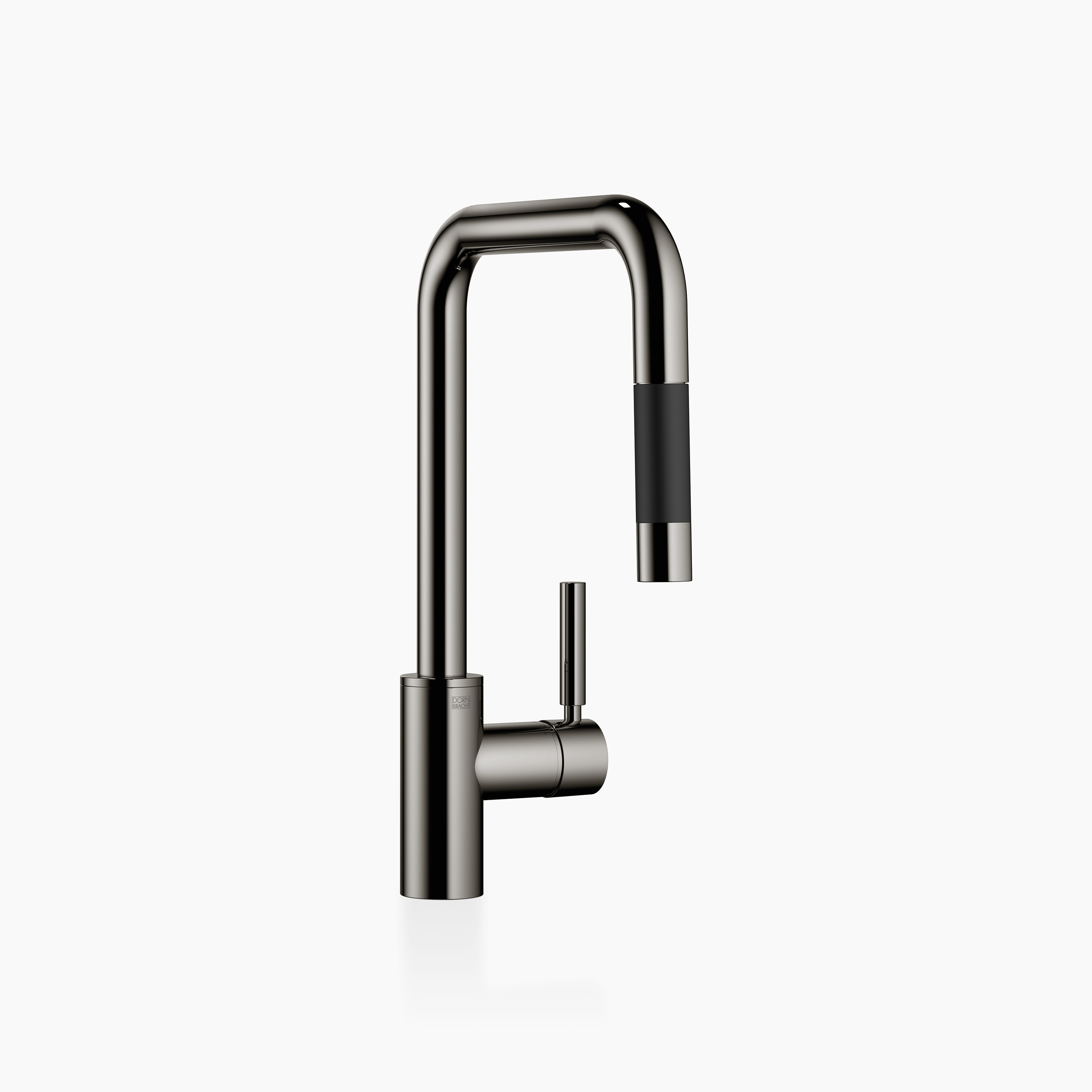 META SQUARE - Single-lever mixer Pull-down with spray function - Dark Chrome