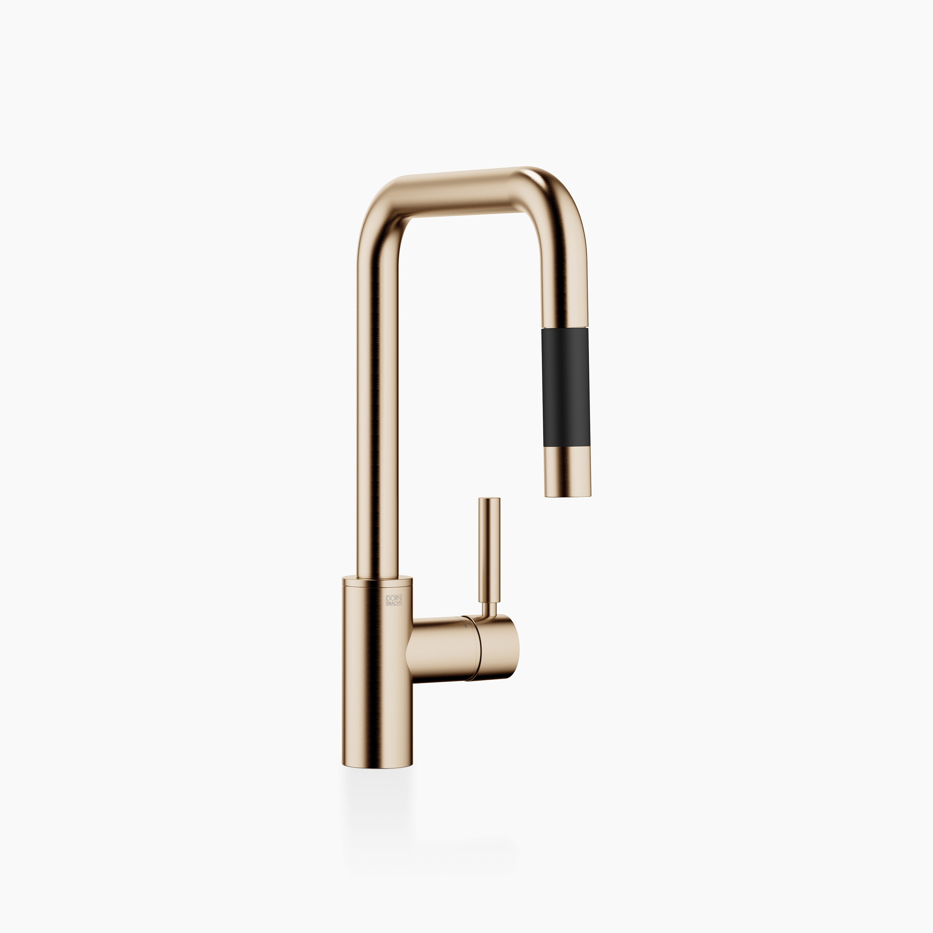 META SQUARE - Single-lever mixer Pull-down with spray function - Brushed Champagne (22kt Gold)