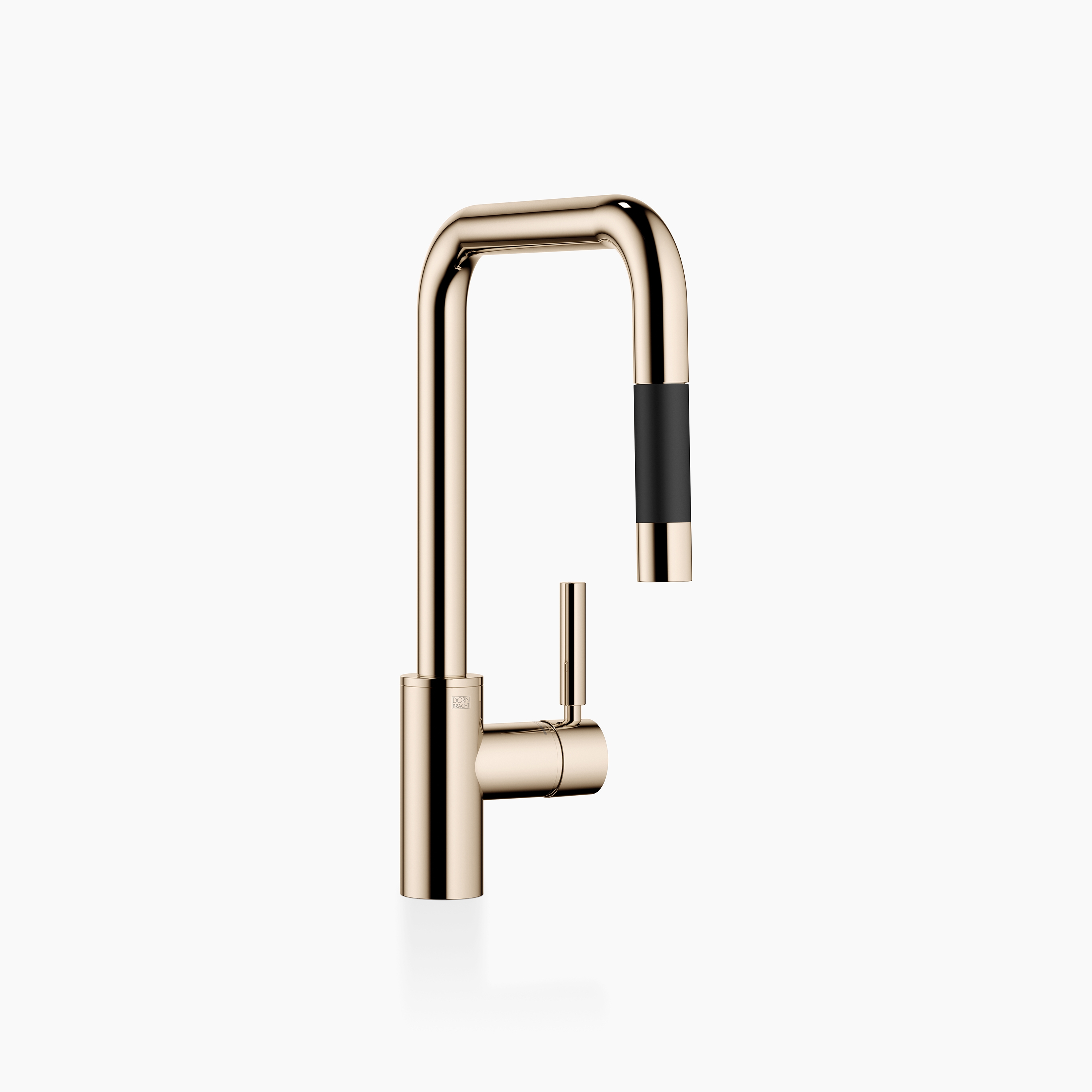 META SQUARE - Single-lever mixer Pull-down with spray function - Champagne (22kt Gold)
