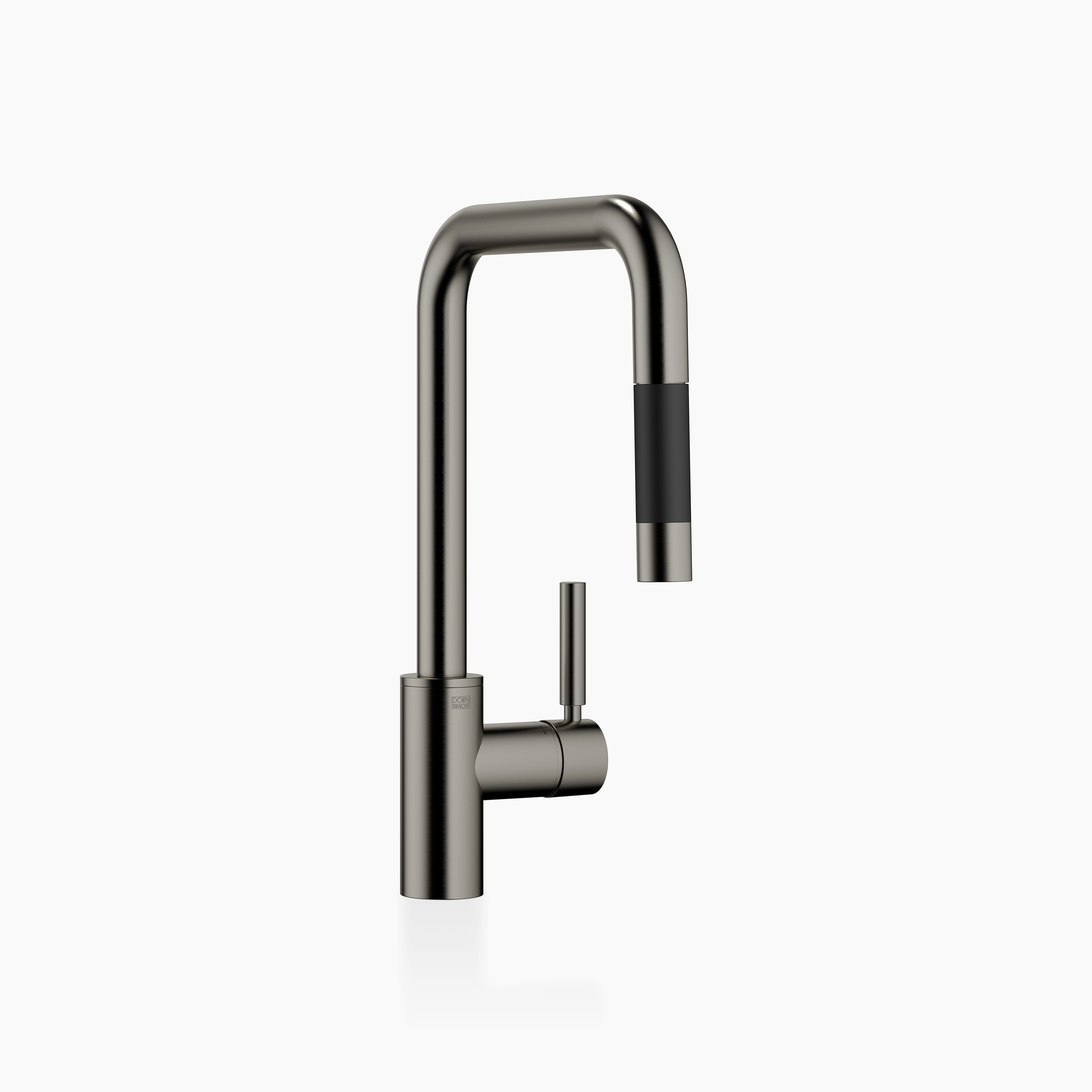 META SQUARE - Single-lever mixer Pull-down with spray function - Brushed Dark Platinum