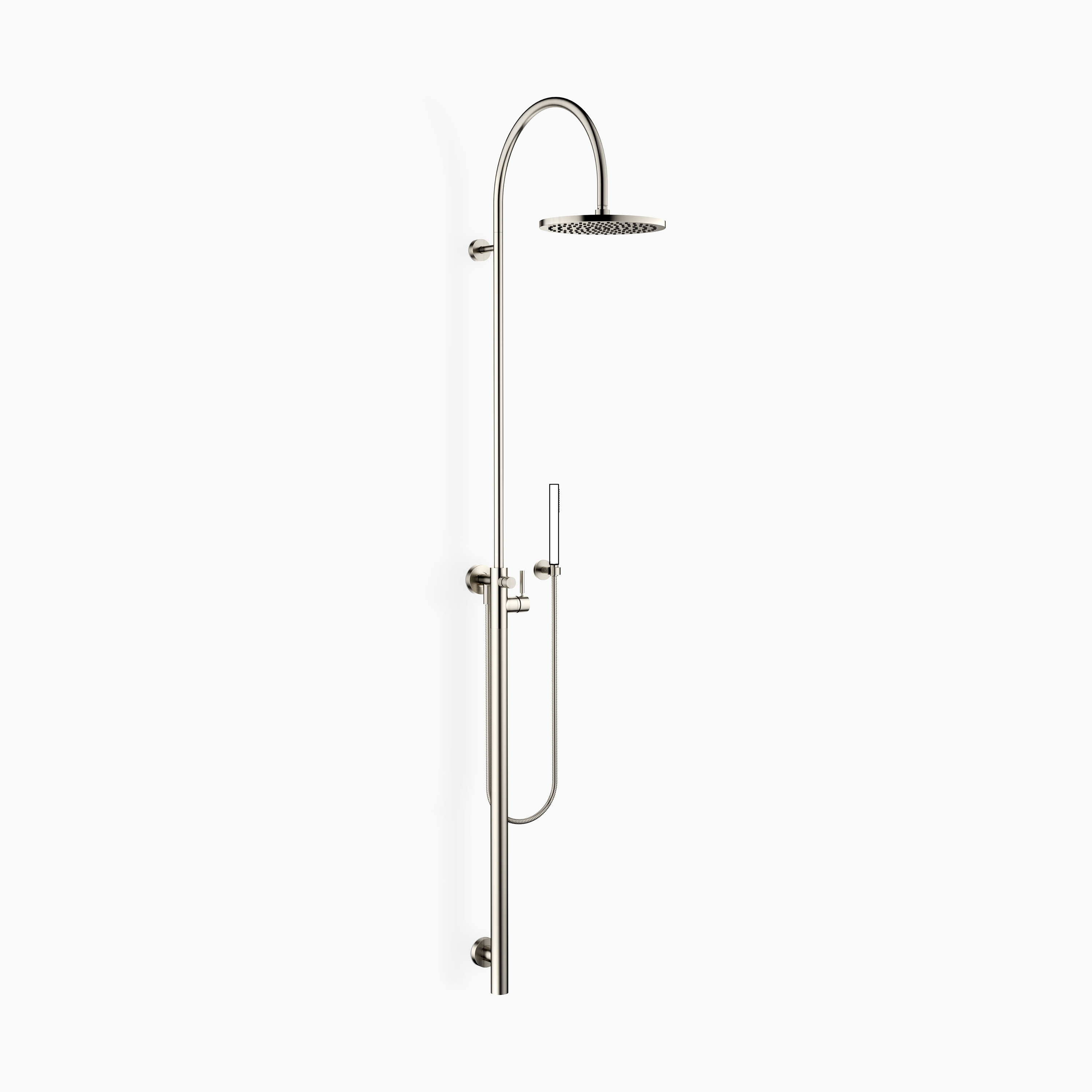 SERIES SPECIFIC - Shower system with single-lever shower mixer without hand shower - Brushed Platinum