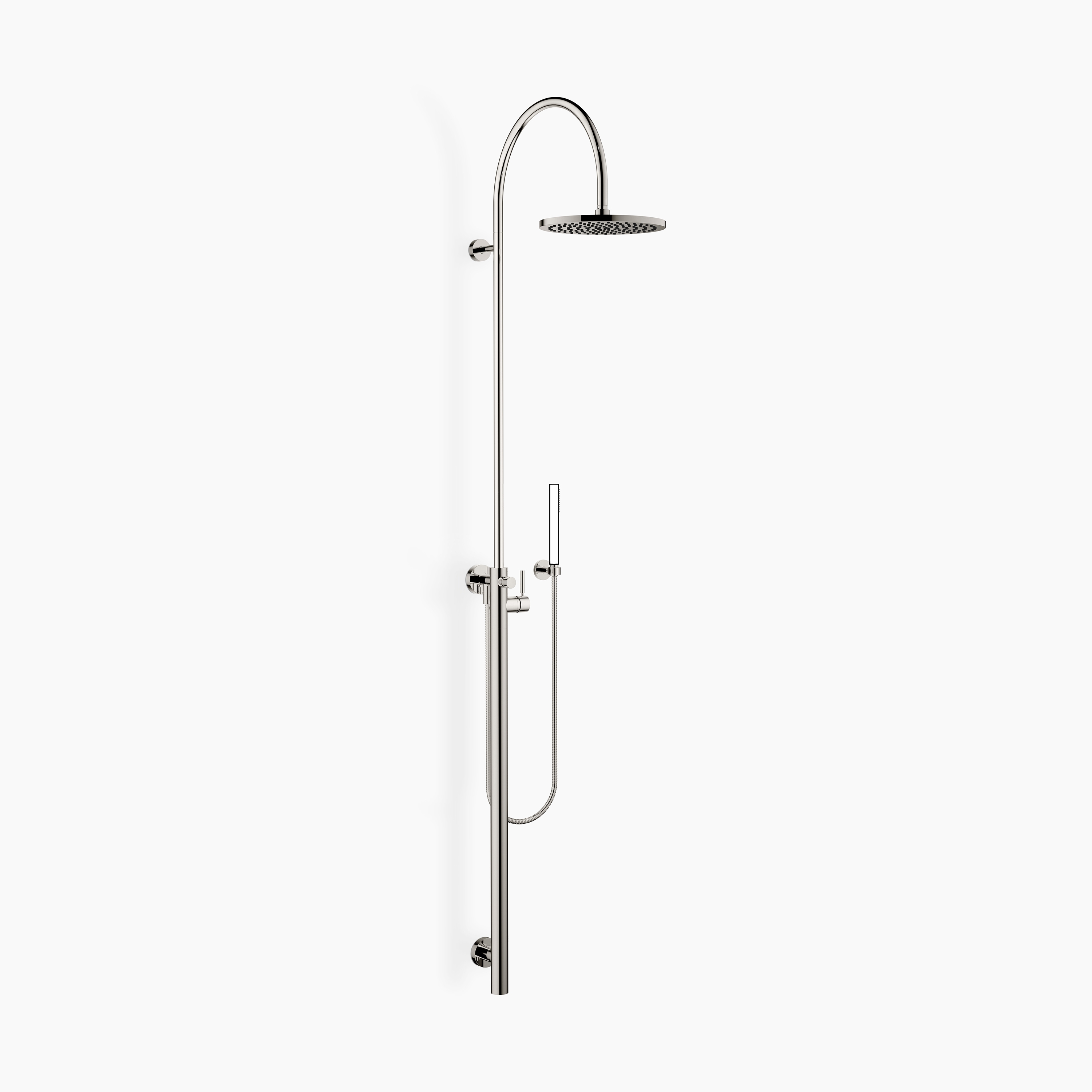 SERIES SPECIFIC - Shower system with single-lever shower mixer without hand shower - Platinum