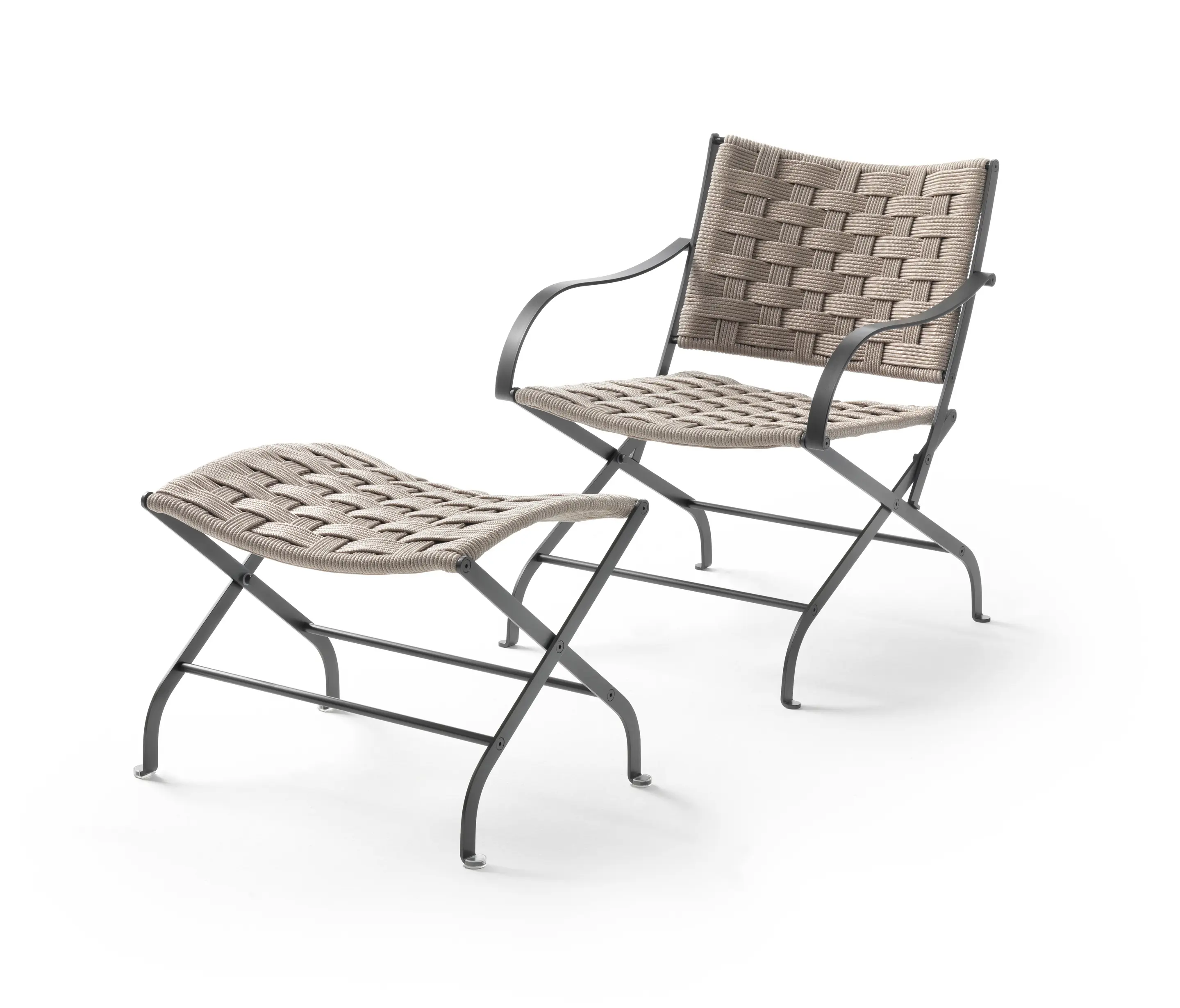 CARLOTTA ARMCHAIR WITH FOOTSTOOL OUTDOOR - Armchairs from