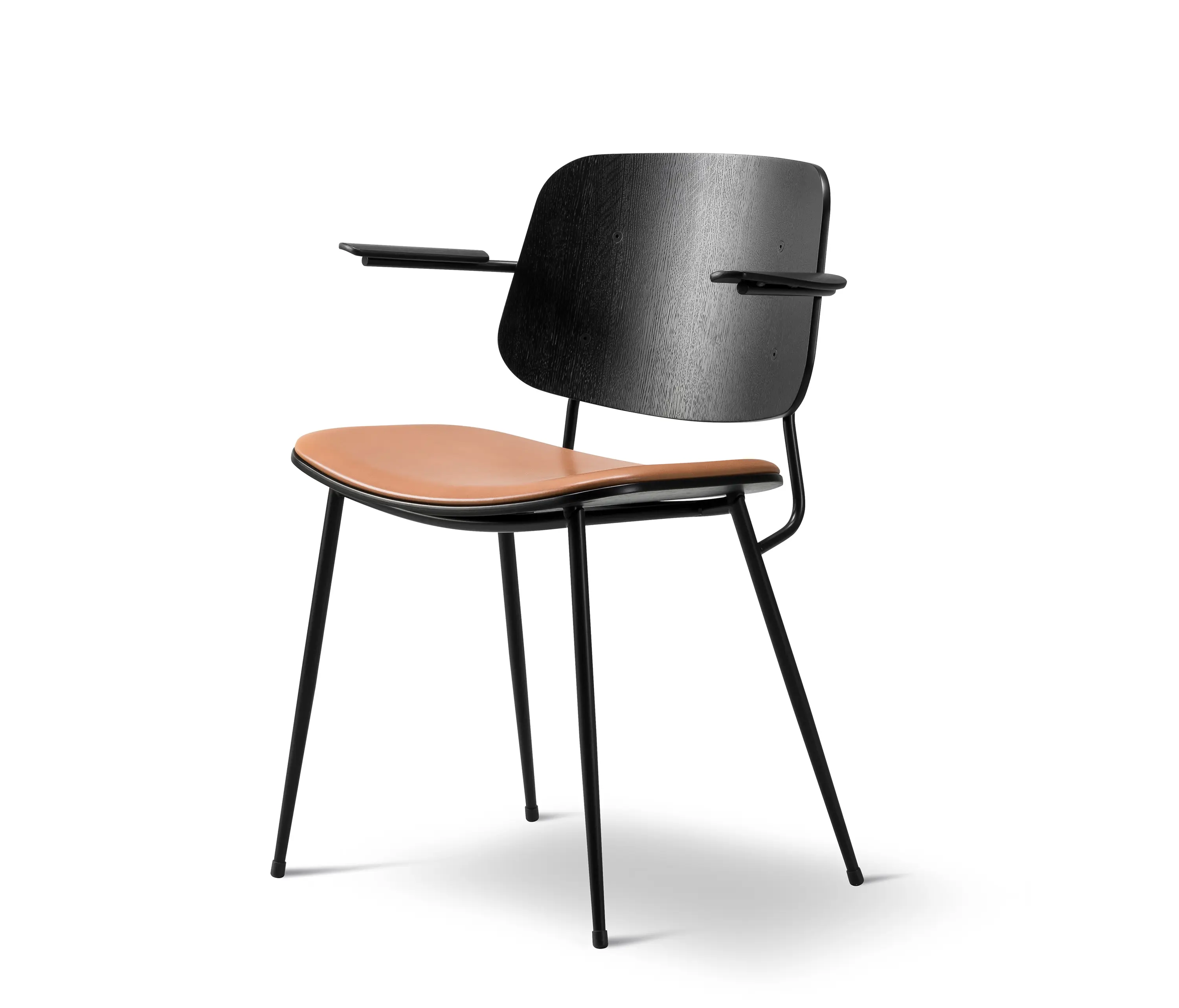 Fredericia Furniture - Søborg Steel Base Armchair - seat upholstered
