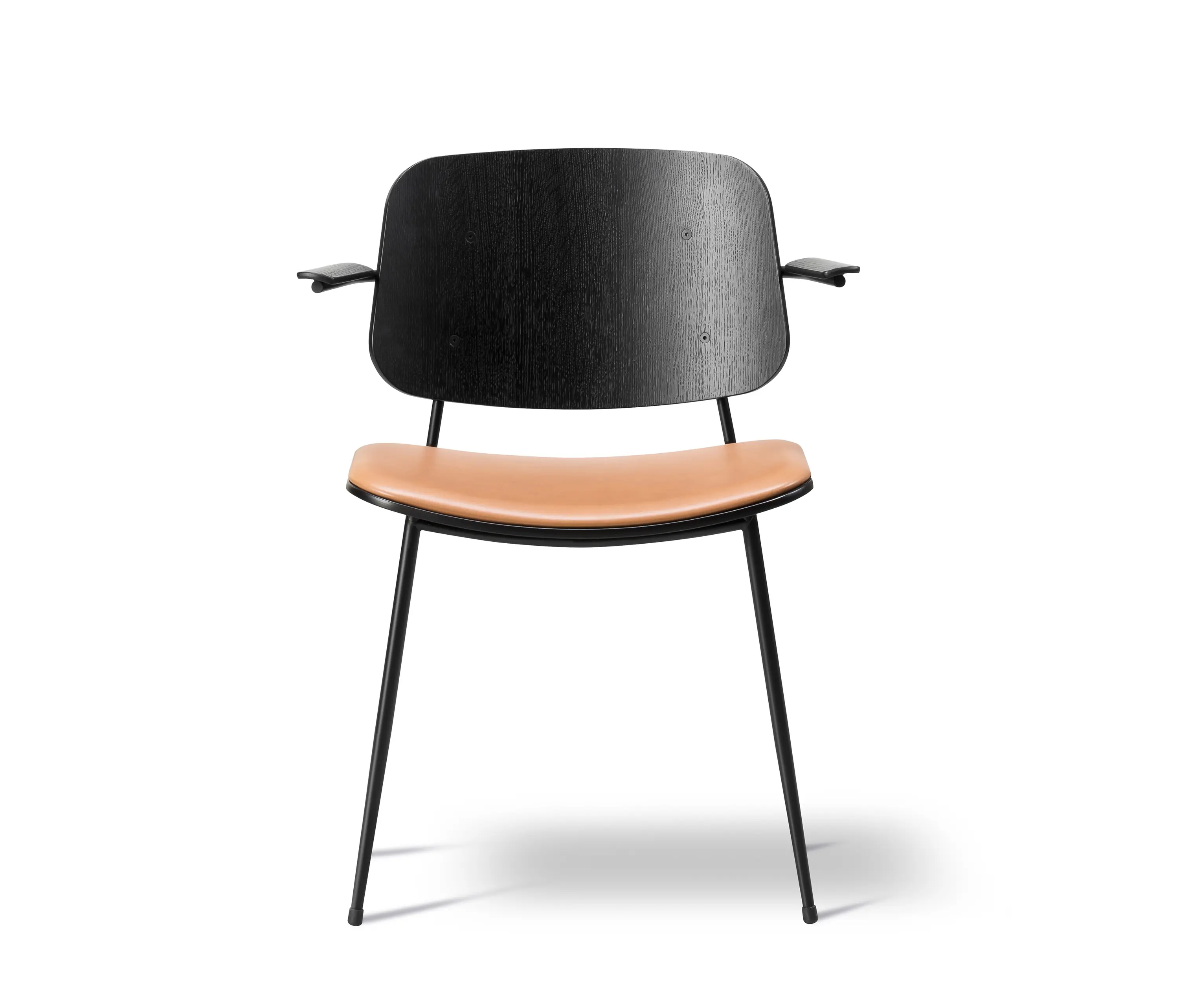 Fredericia Furniture - Søborg Steel Base Armchair - seat upholstered