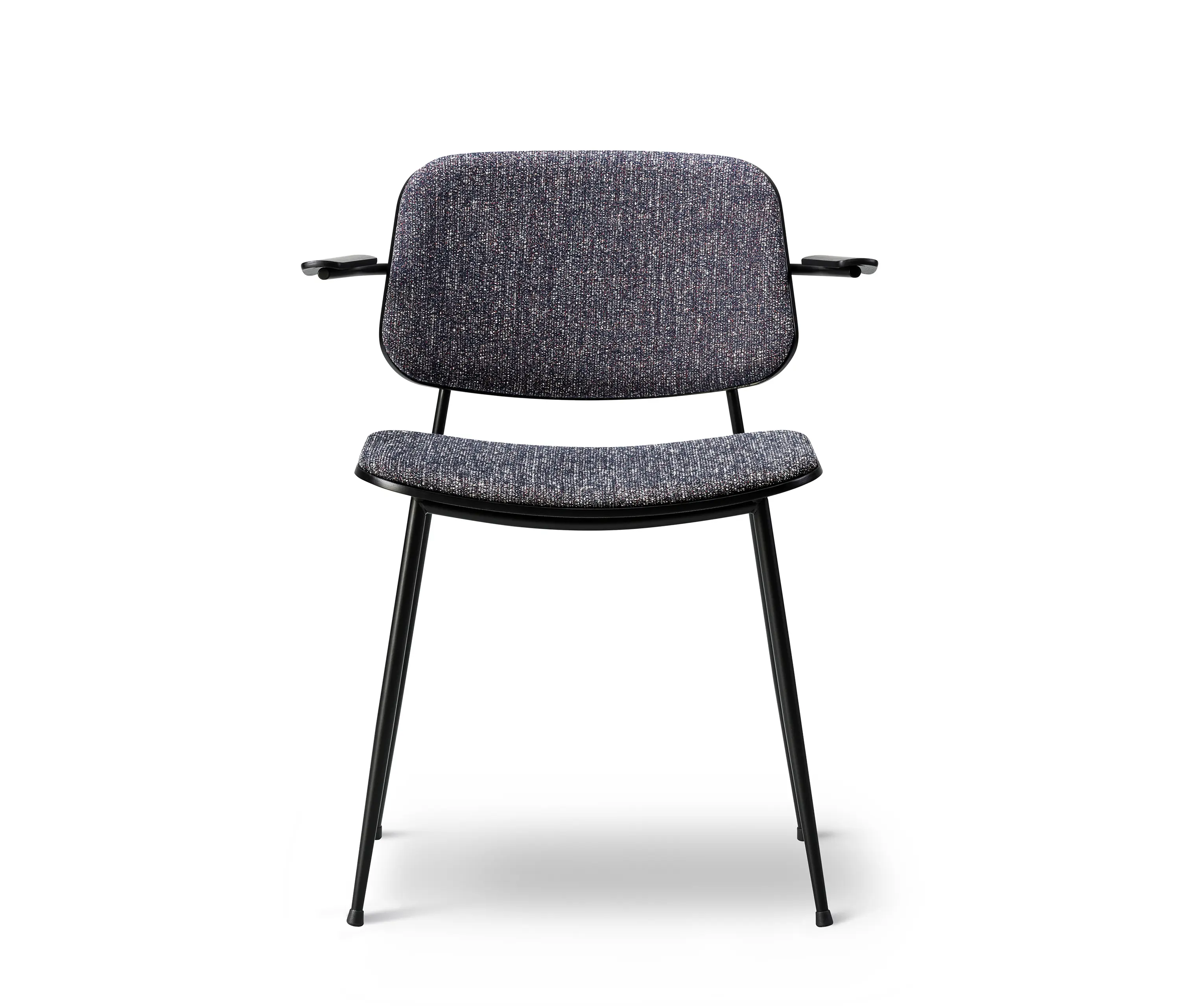 Fredericia Furniture - Søborg Steel Base Armchair - seat and back upholstered