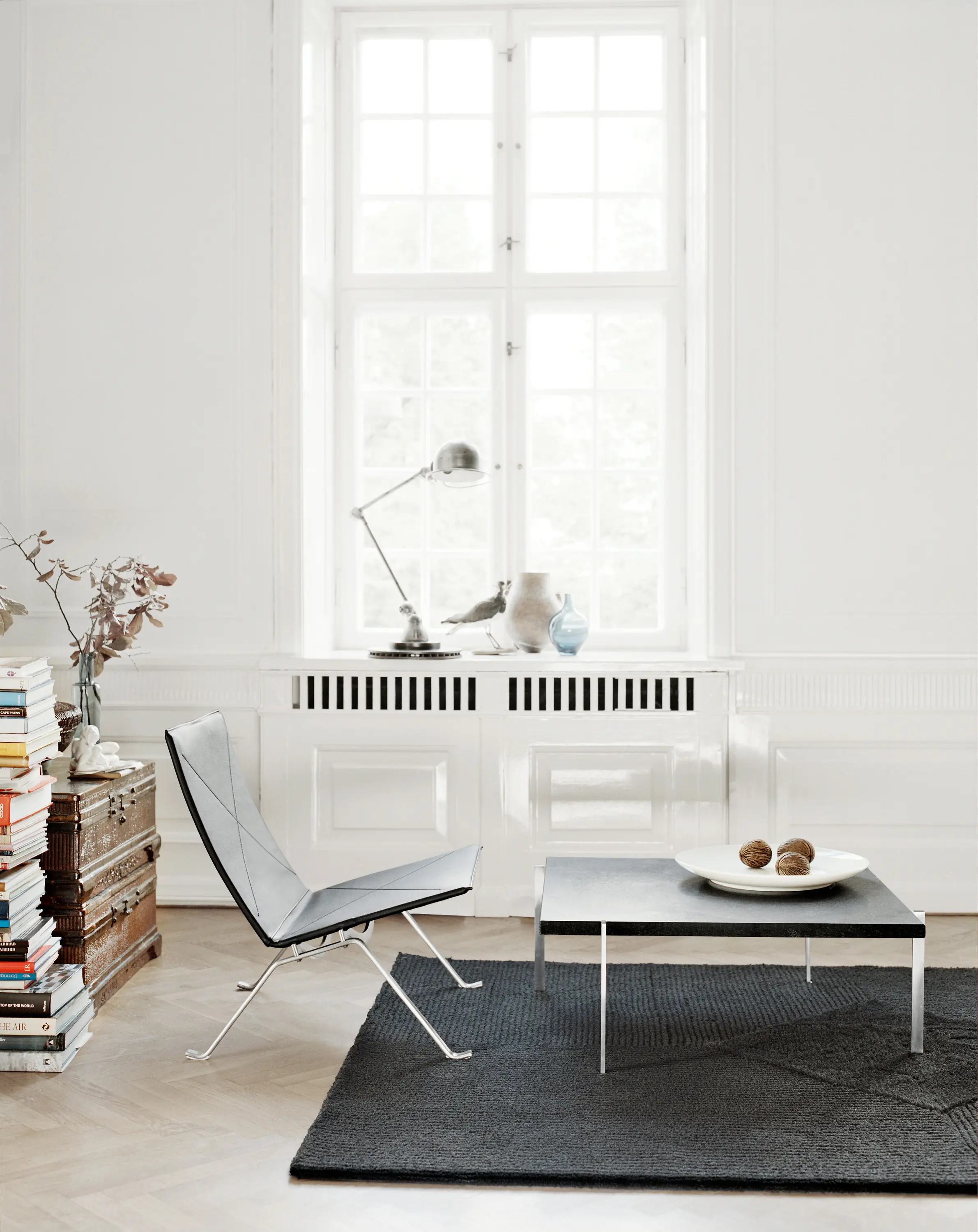 Fritz Hansen - PK61A™ | Coffee table | Glass | Satin brushed stainelss steel base