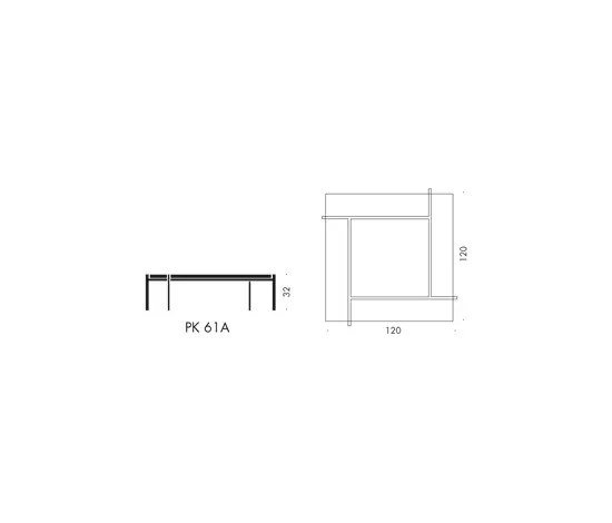 Fritz Hansen - PK61A™ | Coffee table | Marble | Satin brushed stainelss steel base