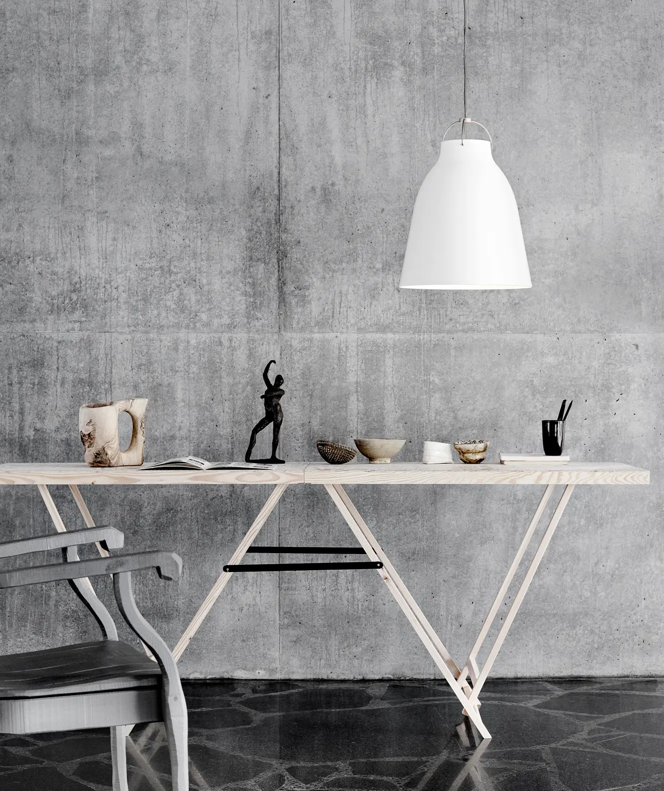 CARAVAGGIO™ MATT | PENDANT | P2 | WHITE | WHITE CORD - Suspended