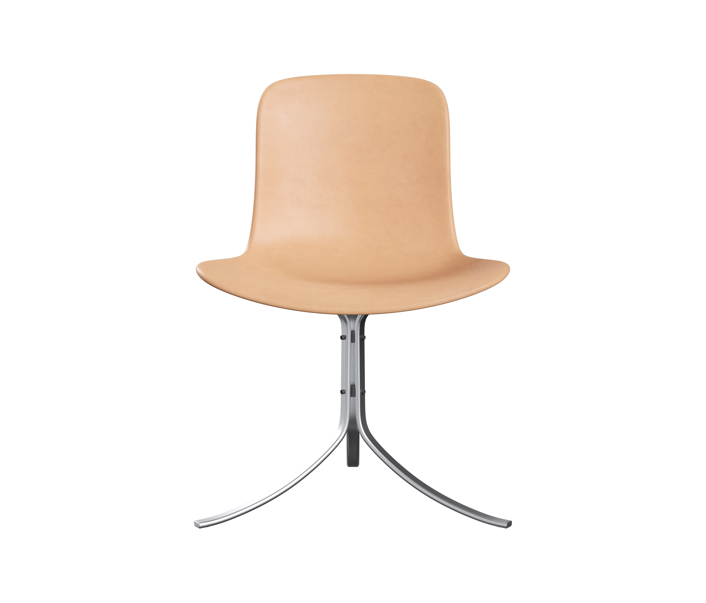 Display product PK9™ | Chair | Leather | Satin brushed stainless steel base from manufacturer Fritz Hansen
