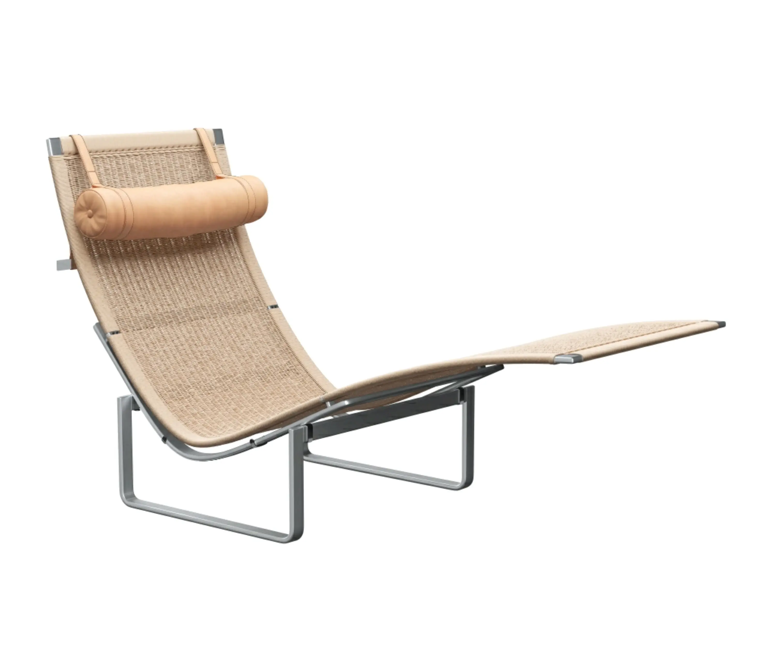 Fritz Hansen - PK24™ | Lounge chair | Wicker | Satin brushed stainless spring steel base