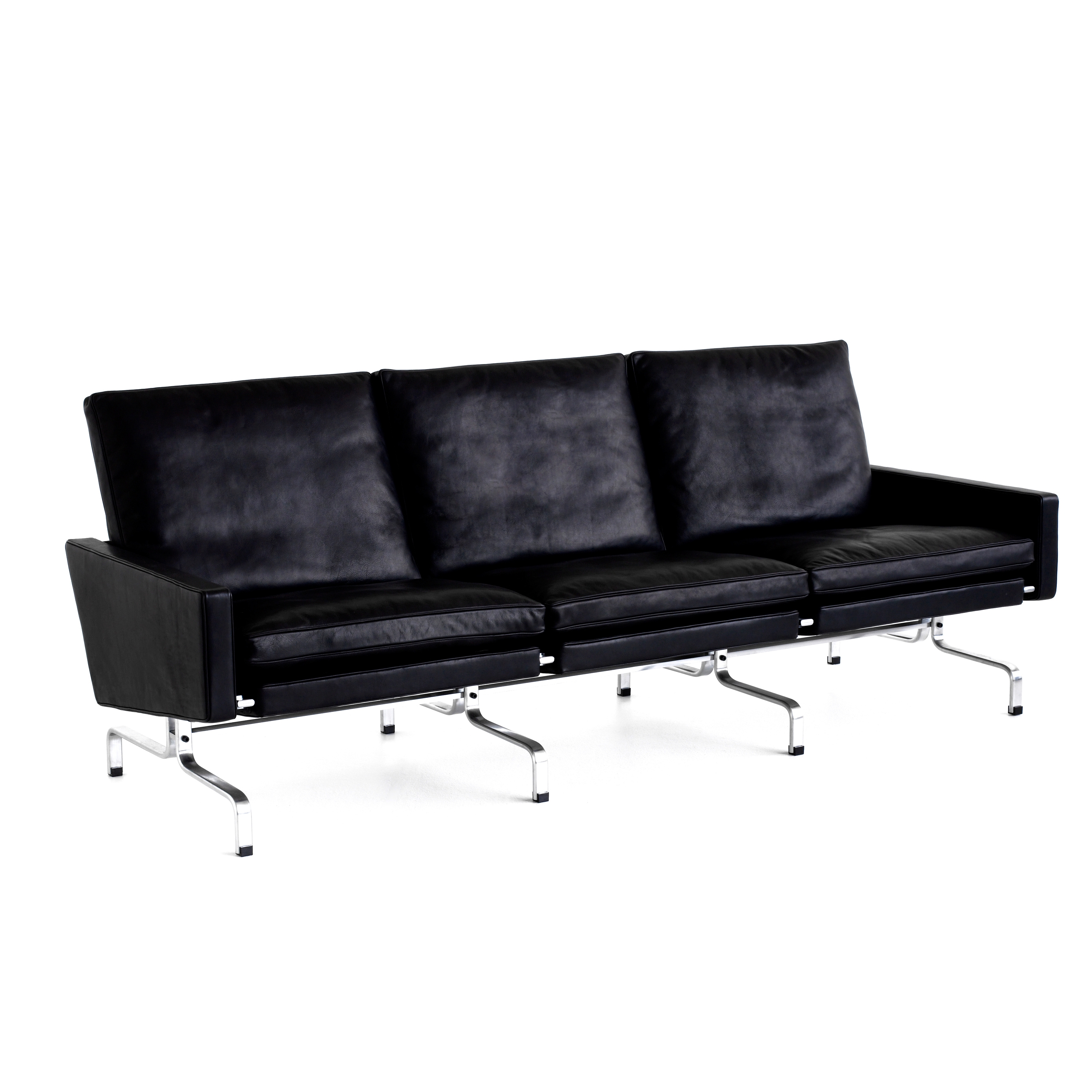 Display product PK31™/3 | Sofa | Leather | Matt chromed spring steel base | Module from manufacturer Fritz Hansen