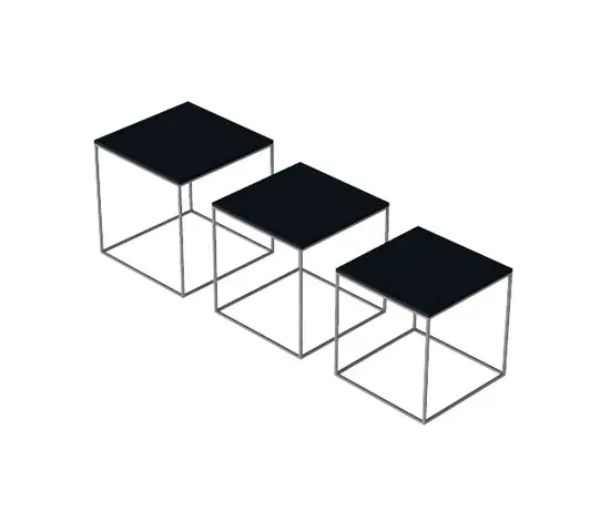 Fritz Hansen - PK71™ | Side tables | Black acrylic | Satin brushed stainless steel base