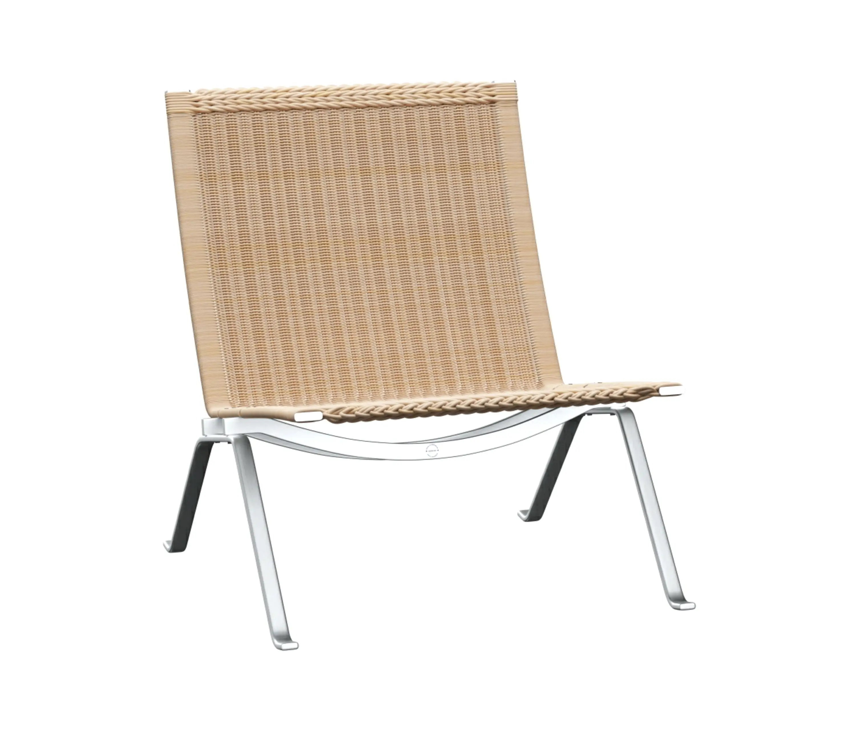 Fritz Hansen - PK22™ | Lounge chair | Wicker | Satin brushed staineless spring steel base