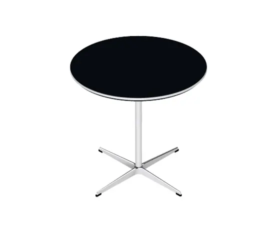 Fritz Hansen - Circular | Café table | A622 | Black laminate | Satin polished aluminum