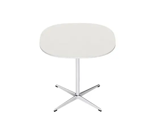 Fritz Hansen - Supercircular™ Café table | A602 | White laminate | Satin polished aluminum