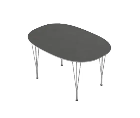 Fritz Hansen - Superellipse™ | Dining table | B611 | Black laminate | Chrome span legs