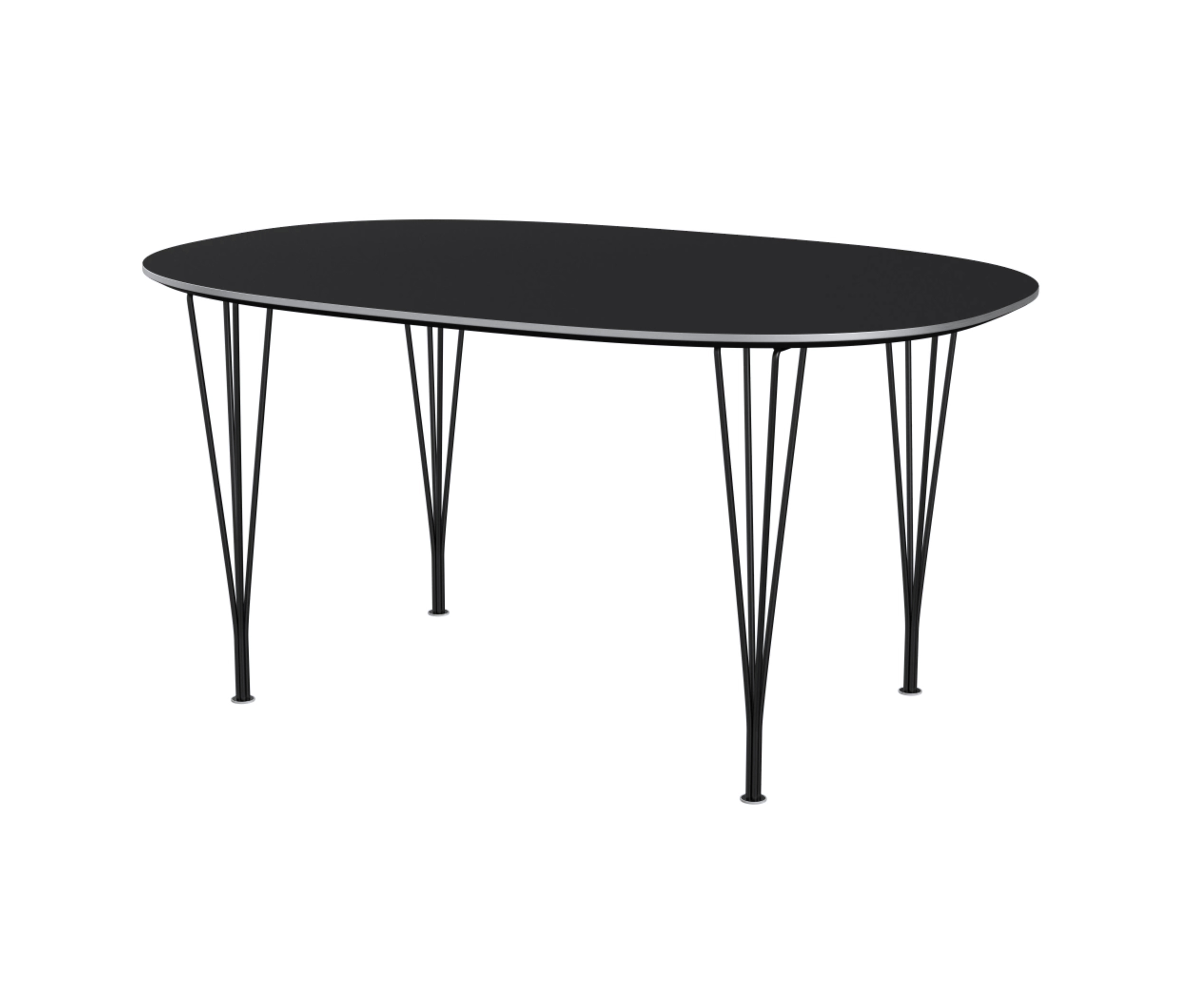 Mostrar el producto Superellipse™ | Dining table | B612 | Black laminate | Black powdercoated spanlegs del fabricante Fritz Hansen