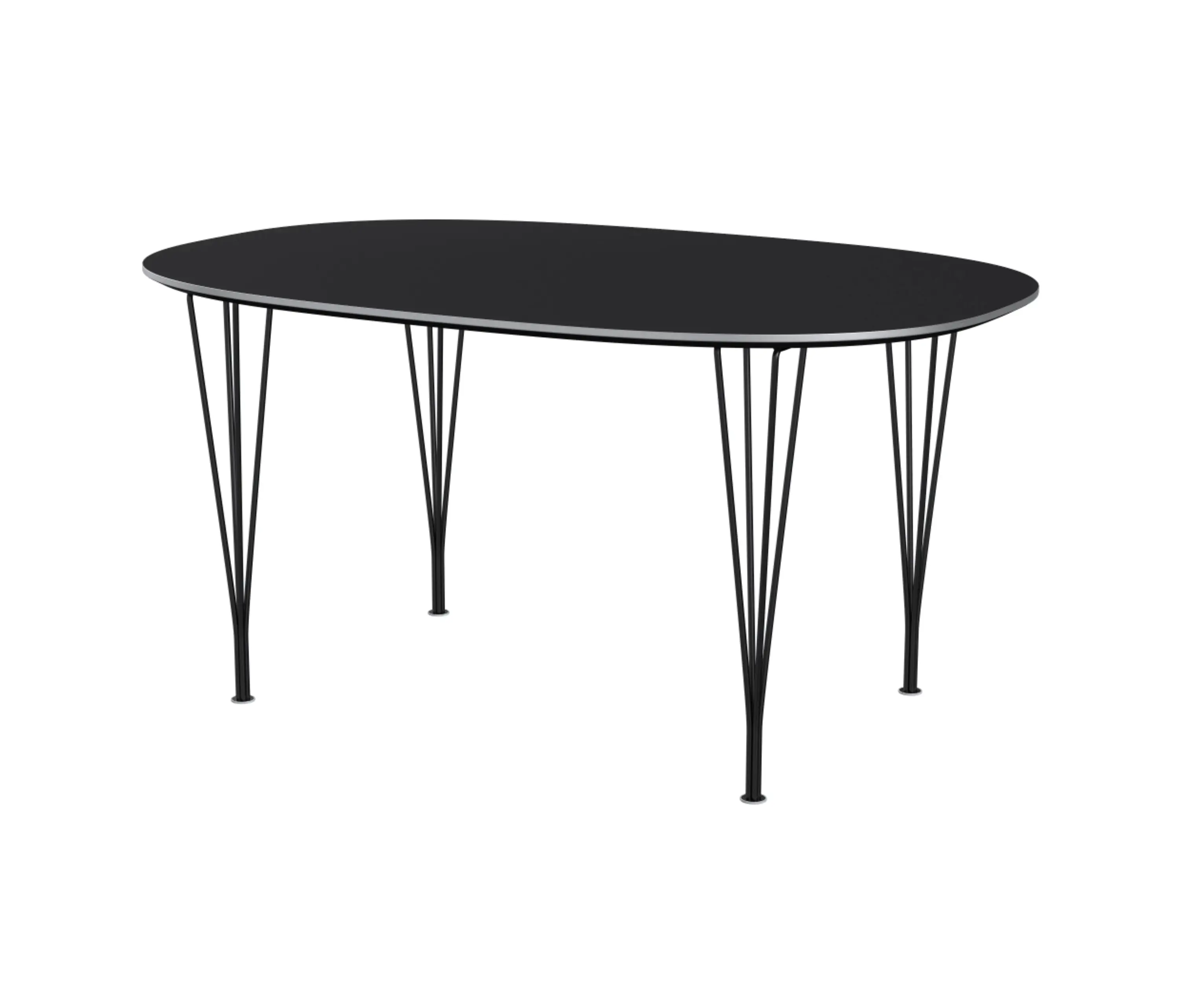 Fritz Hansen - Superellipse™ | Dining table | B612 | Black laminate | Black powdercoated spanlegs