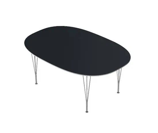 Fritz Hansen - Superellipse™ | Dining table | B613 | Black laminate | Chrome span legs