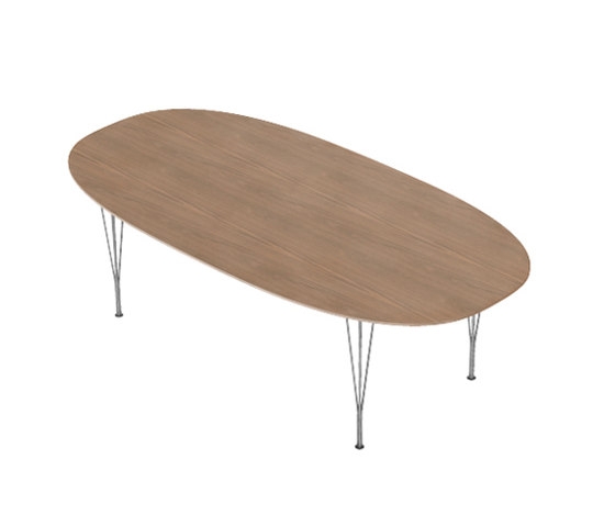 Mostrar el producto Superellipse™ | Dining table | B614 | Walnut veneer | Chrome span legs del fabricante Fritz Hansen