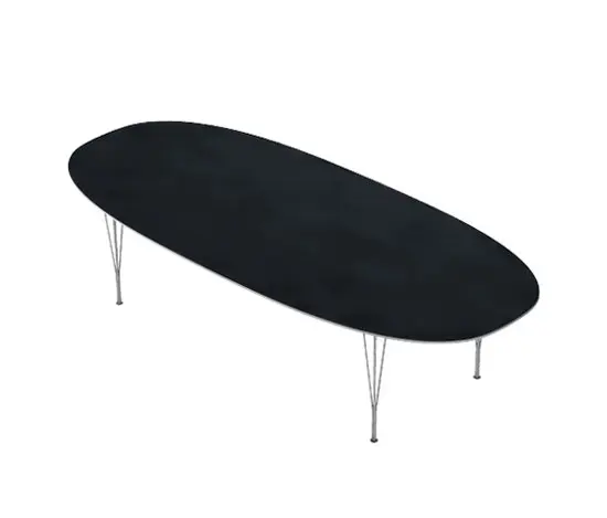Fritz Hansen - Superellipse™ | Dining table | B617 | Black laminate | Chrome span legs